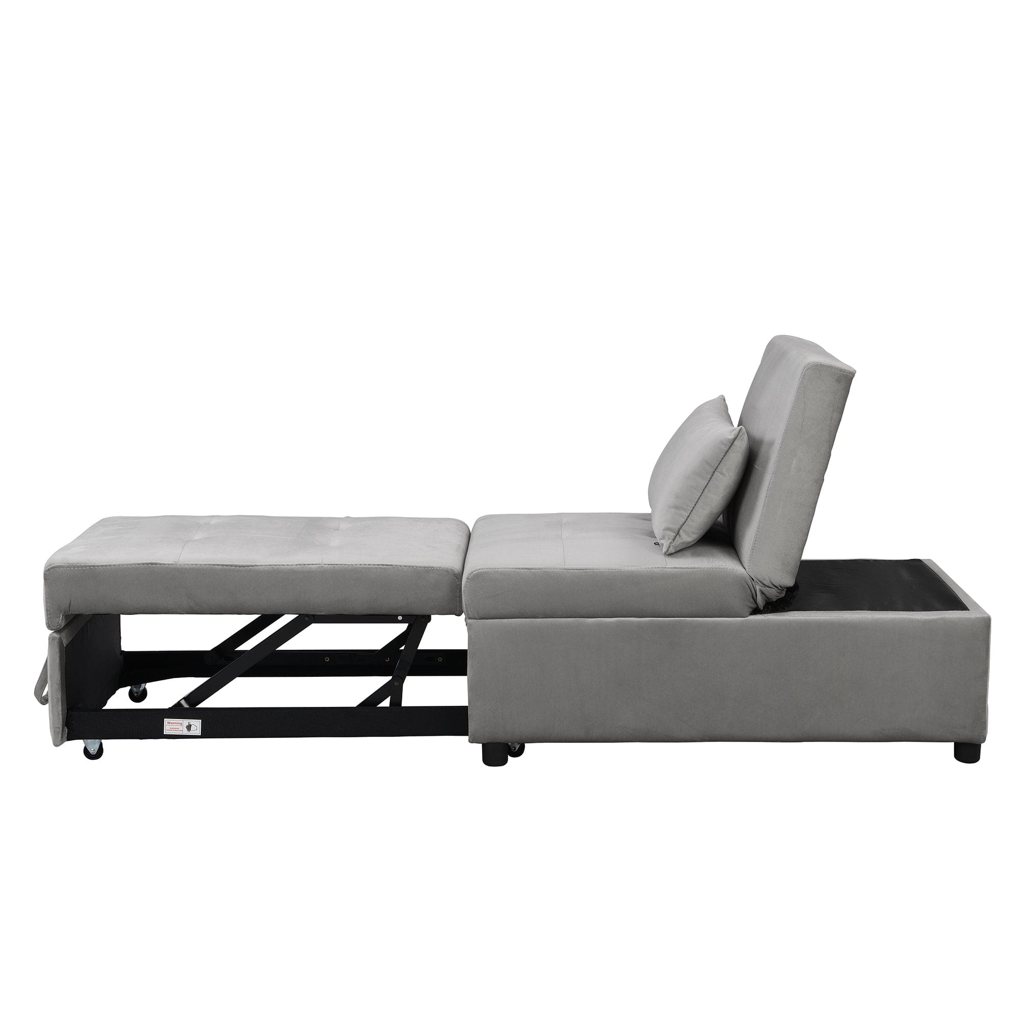 Folding Ottoman Sofa Bed  Gray