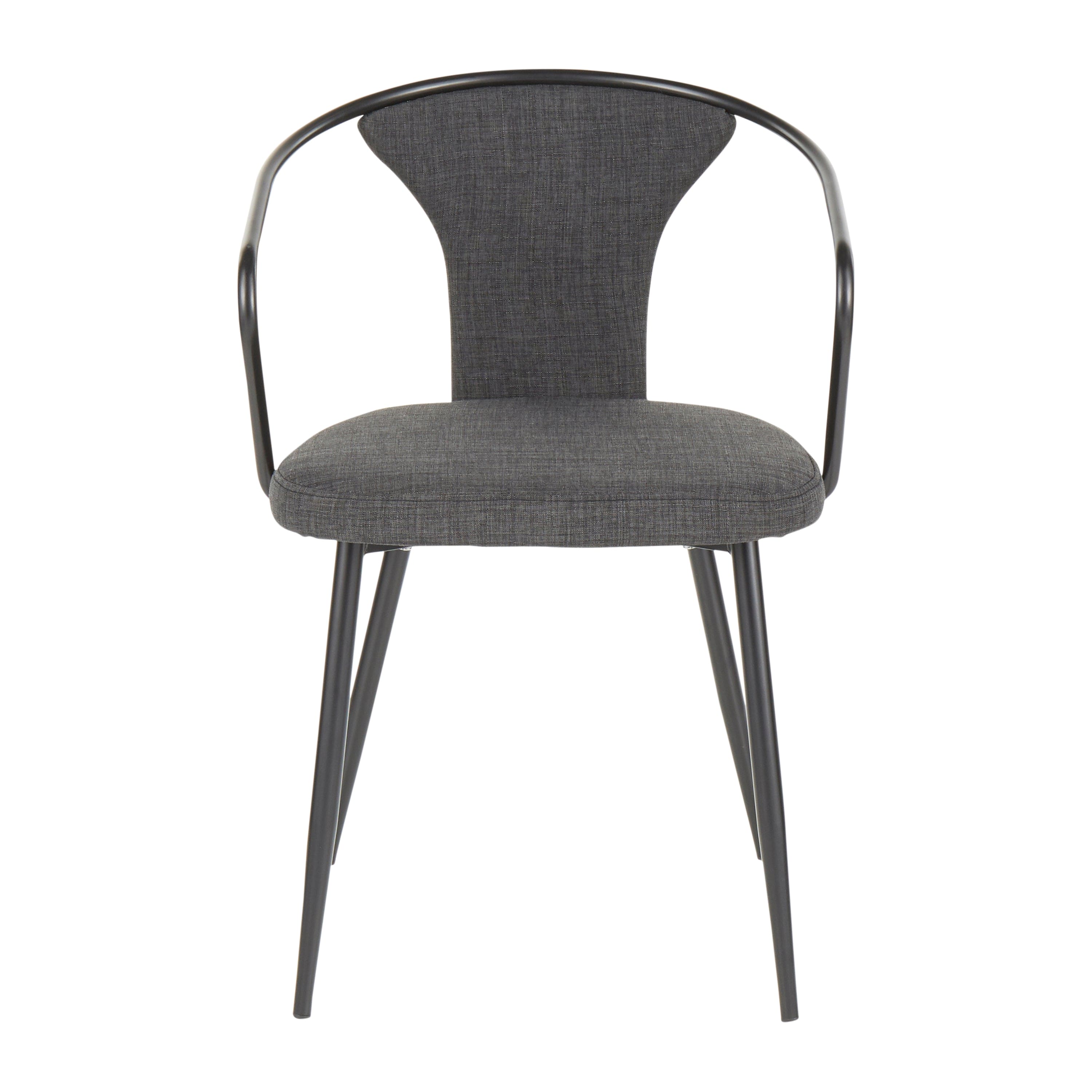 Waco Industrial Upholstered Chair in Black Metal and Dark Grey Fabric by LumiSource.