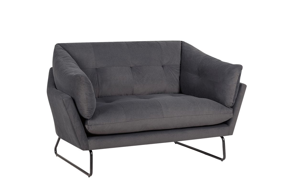 Karla Dark Gray Velvet Contemporary Loveseat