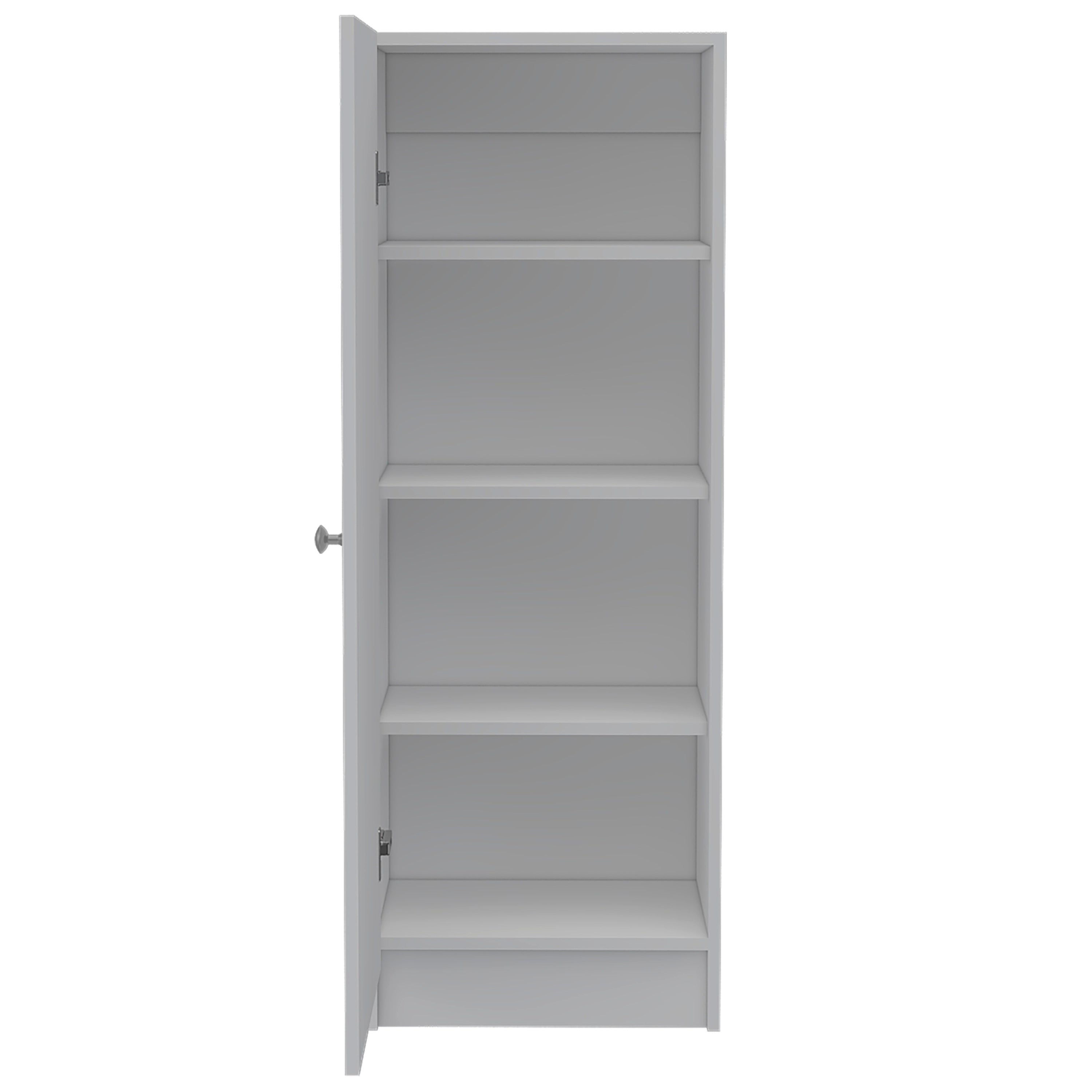 Pantry Miami, Single Door Cabinet, White Finish