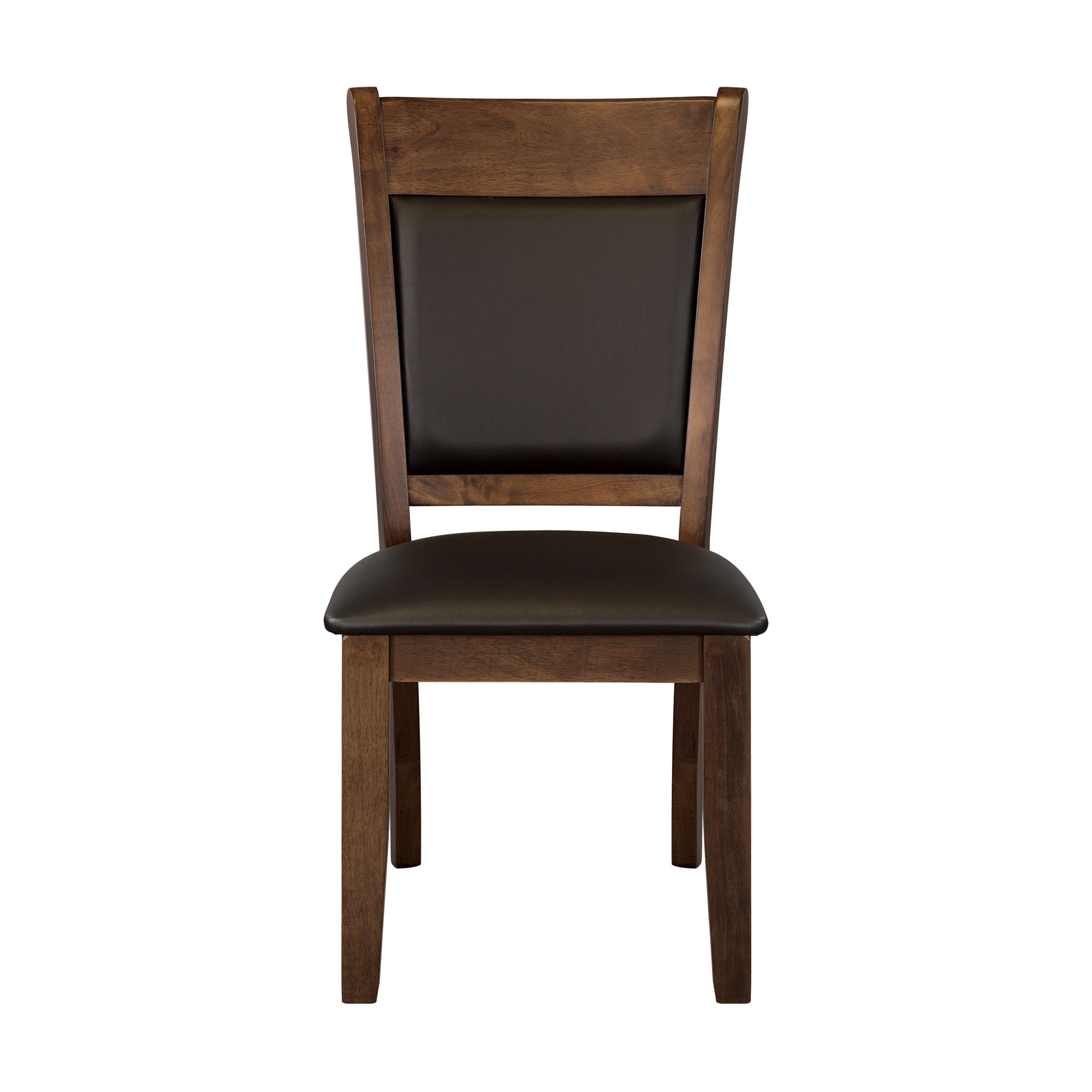 Classic Light Rustic Brown Finish Wooden Side Chairs 2pc Set Upholstered Seat Back Casual Dining Room Furniture