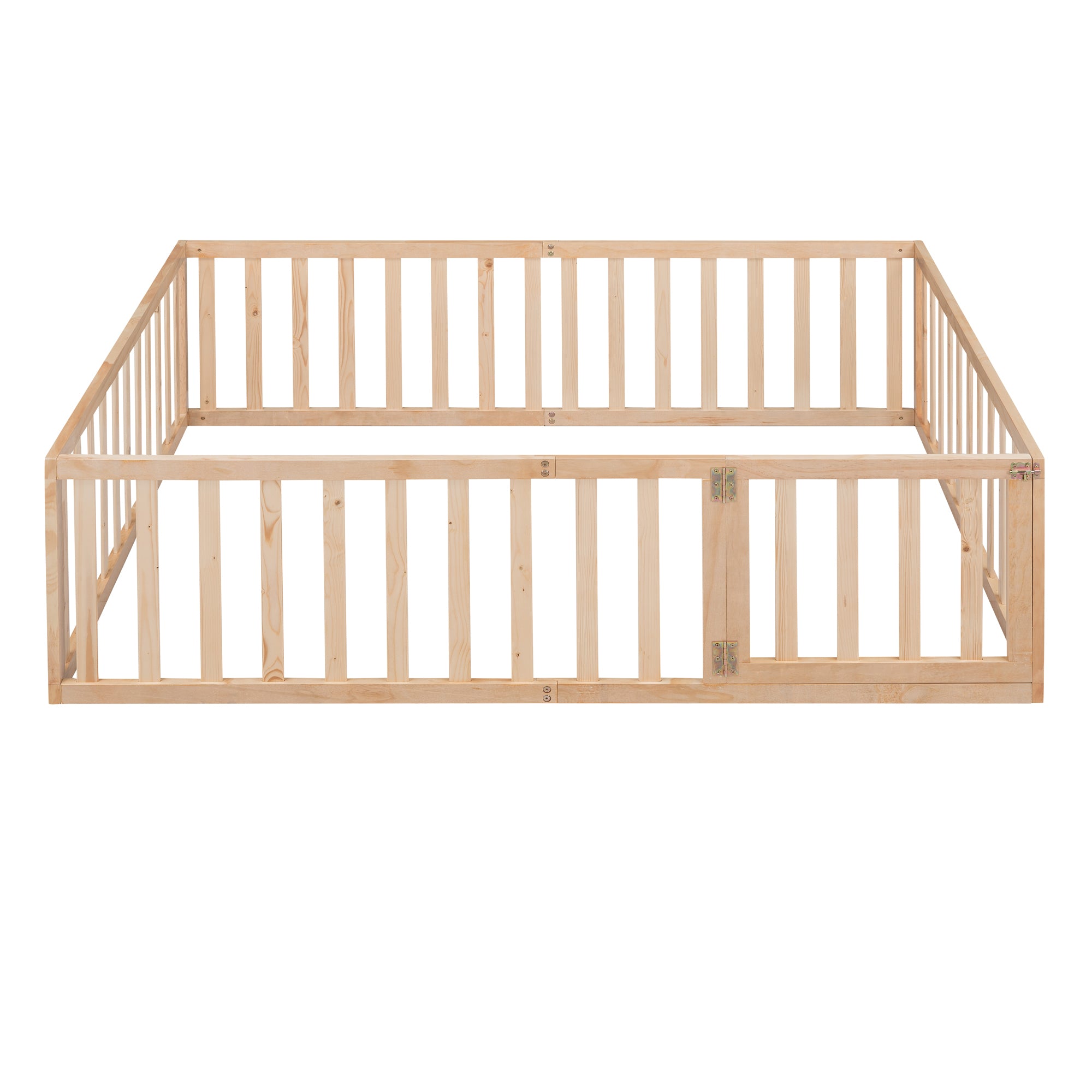 Full Size Wood Daybed Frame with Fence, Natural(OLD SKU:WF289662AAM)