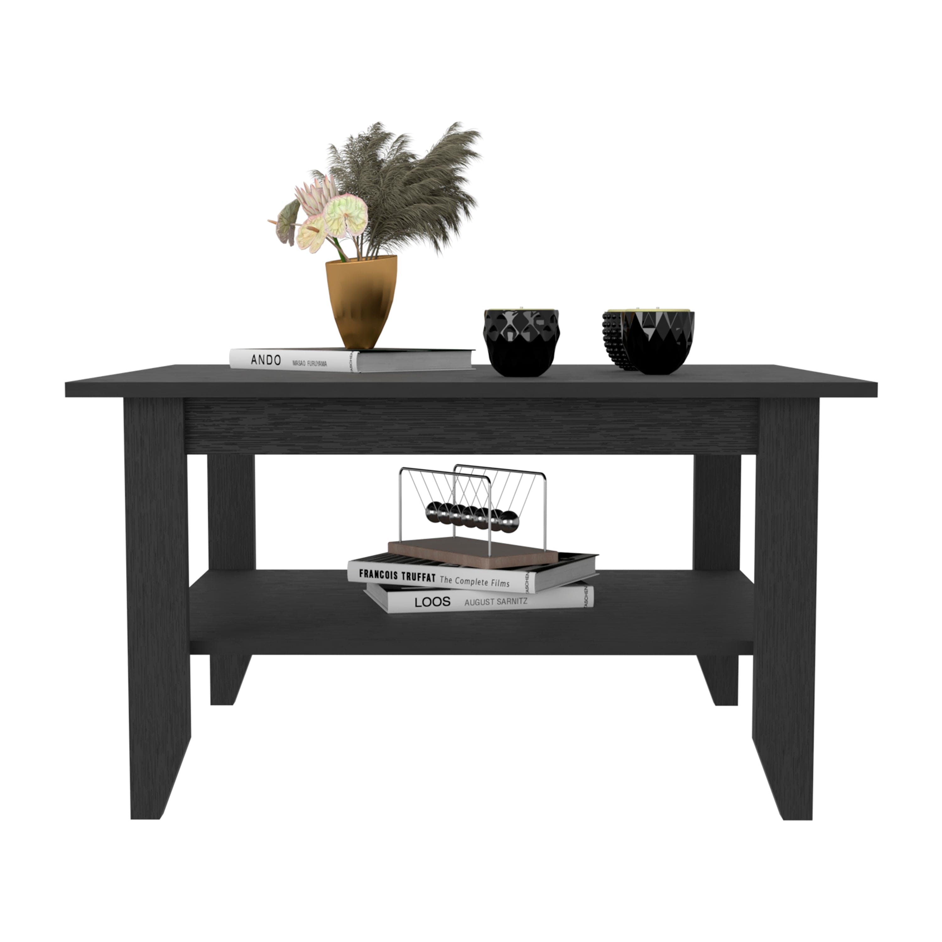 Coffee Table San Jose, One Shelf, Black Wengue Finish