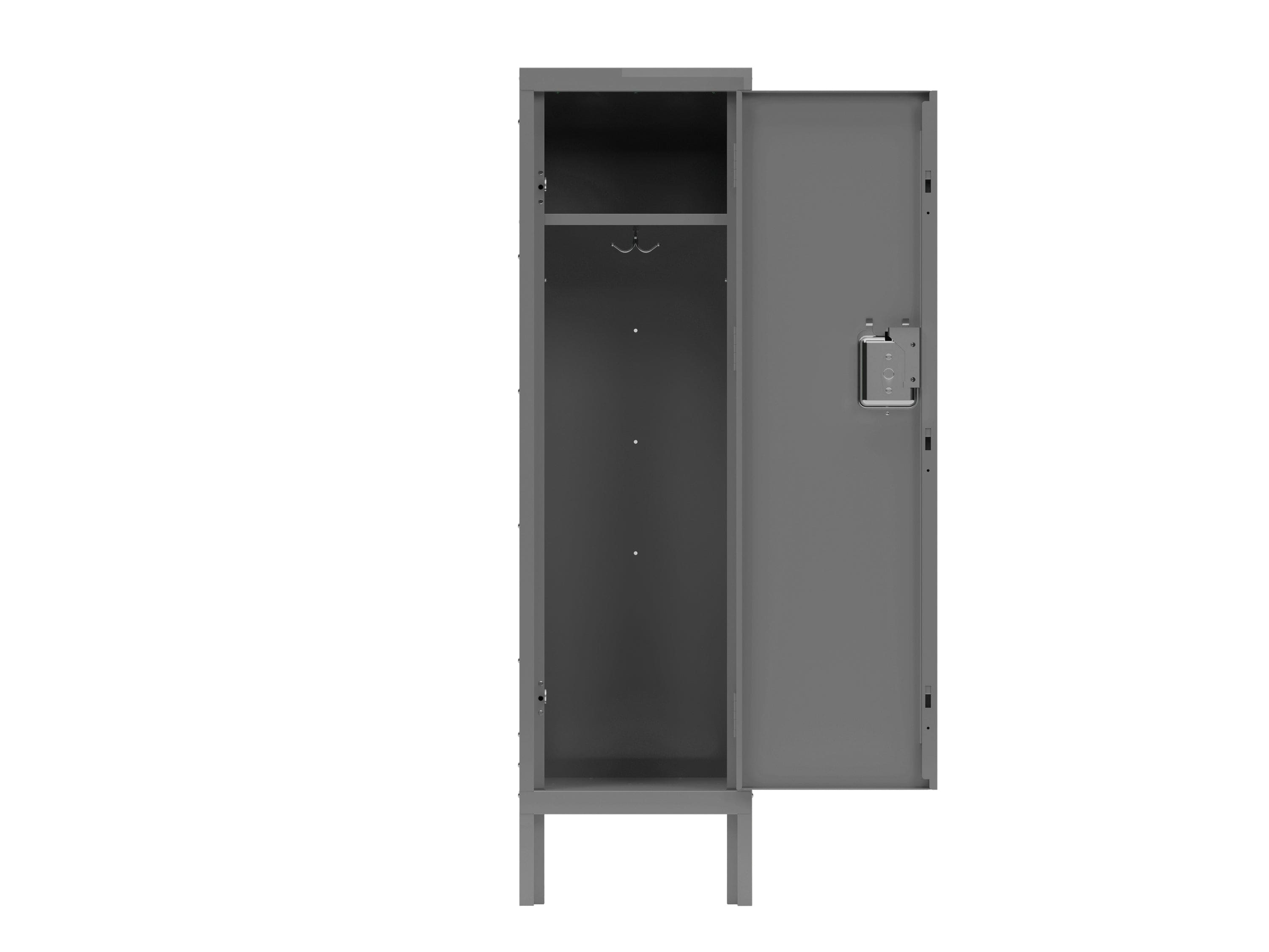 1 Door Tall Single Metal Locker-Retro Style Storage Cabinet--Industrial Furniture--For Living Room/Bedroom/Storage Room/Gym/School--Grey