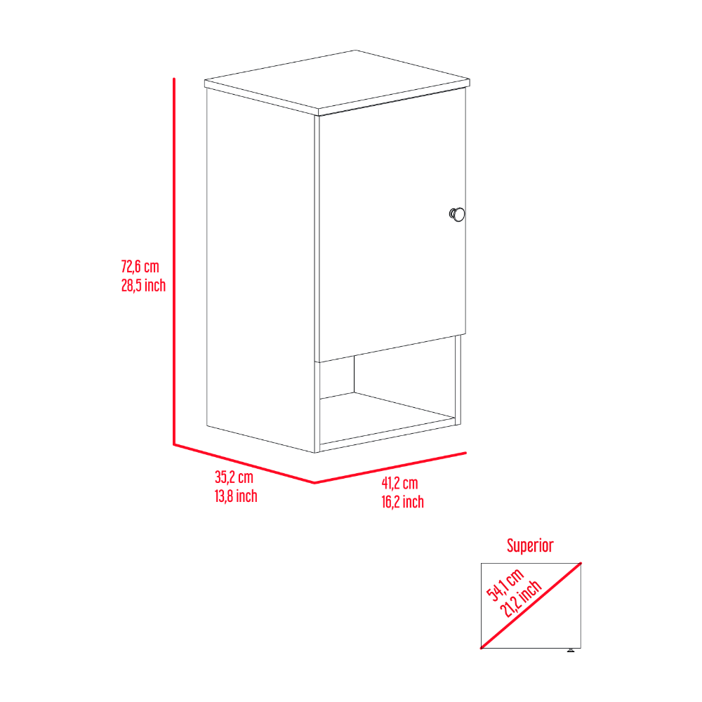 Medicine Cabinet Porto, Two Internal Shelves, Light Gray Finish