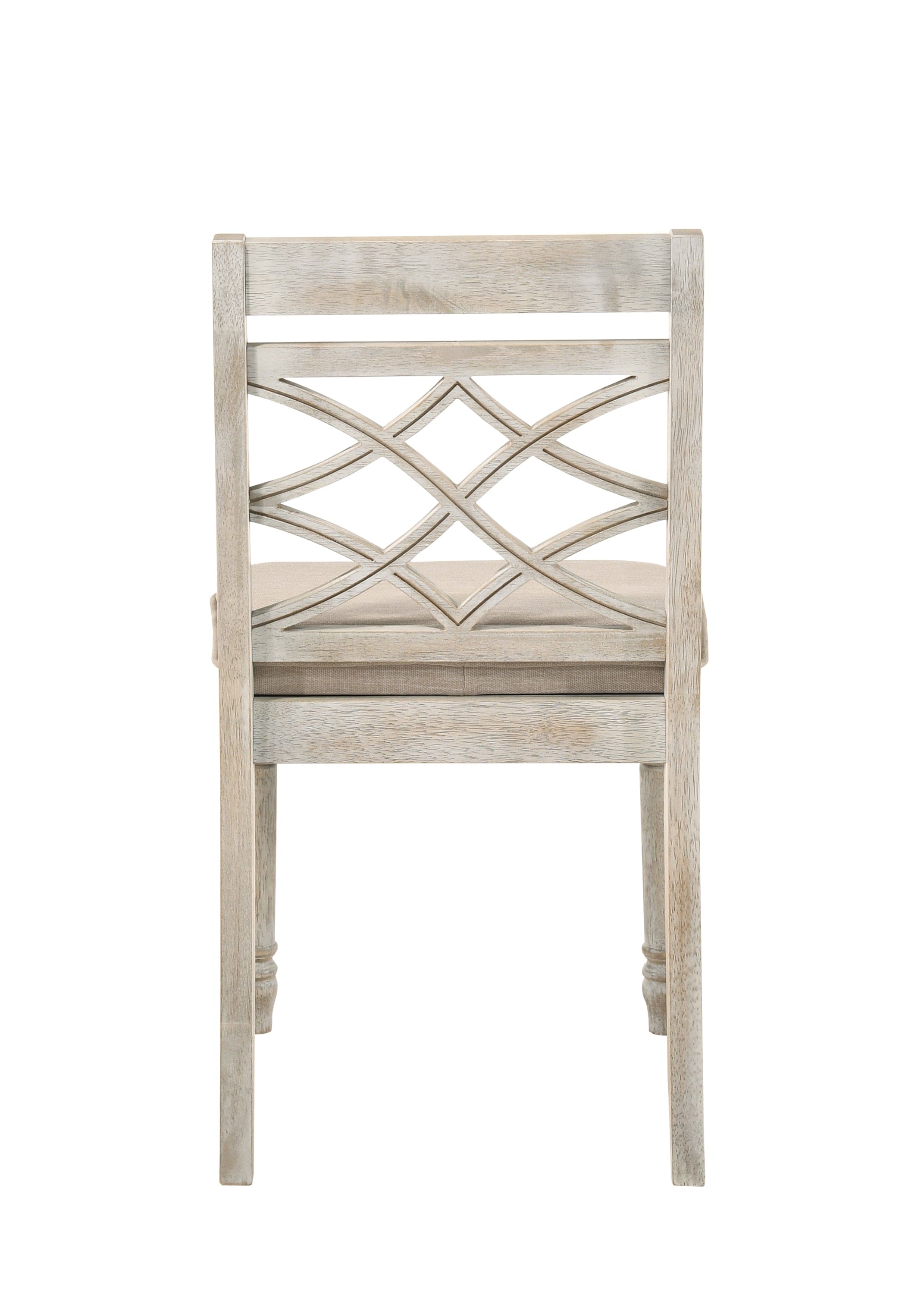 ACME Cillin Side Chair (Set-2), Fabric & Antique White Finish DN01806