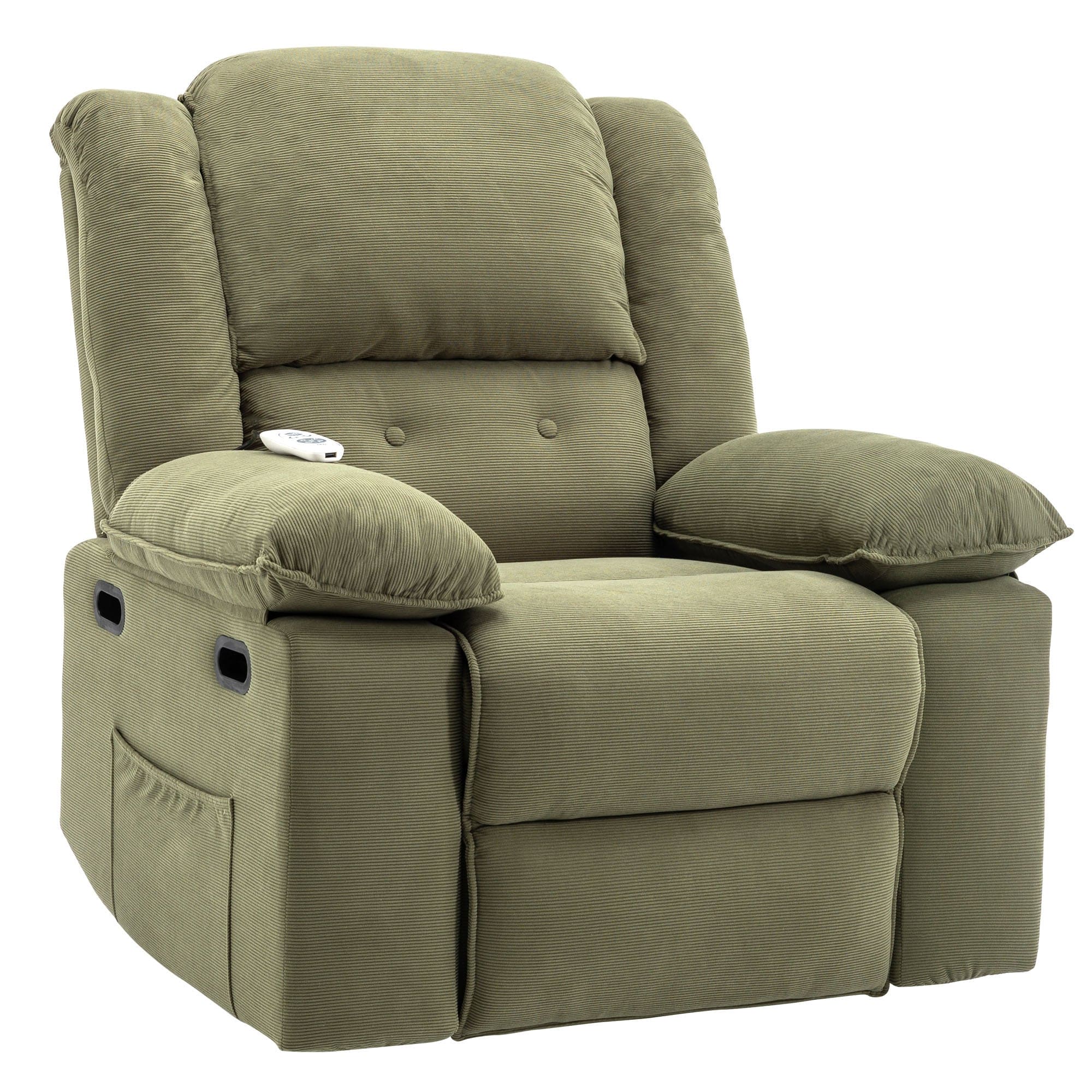 Massage Recliner,Power Lift Chair for Elderly with Adjustable Massage and Heating Function,Recliner Chair with Infinite Position and Side Pocket for Living Room ,Green