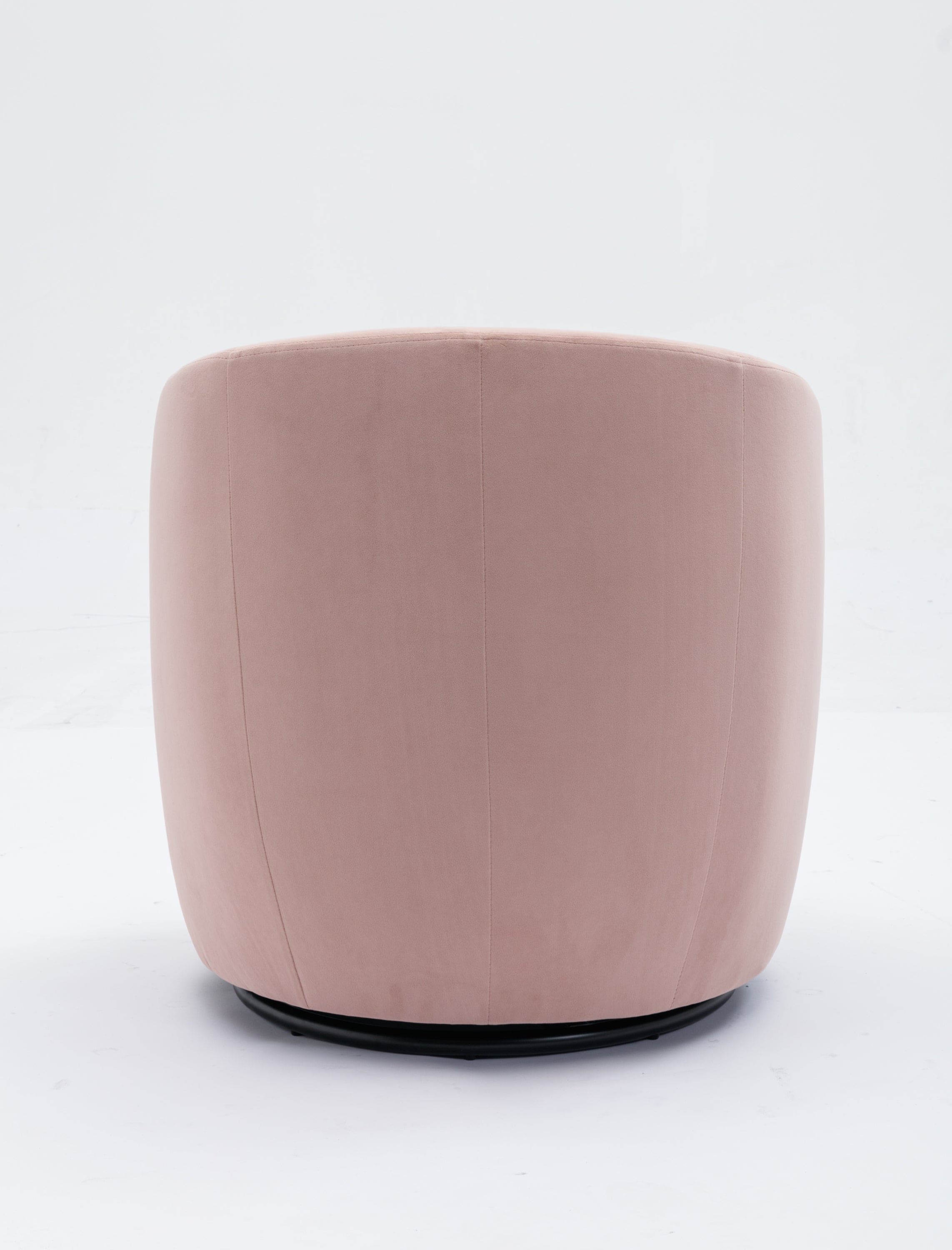 Velvet Fabric Swivel Accent Armchair Barrel Chair With Black Powder Coating Metal Ring,Pink