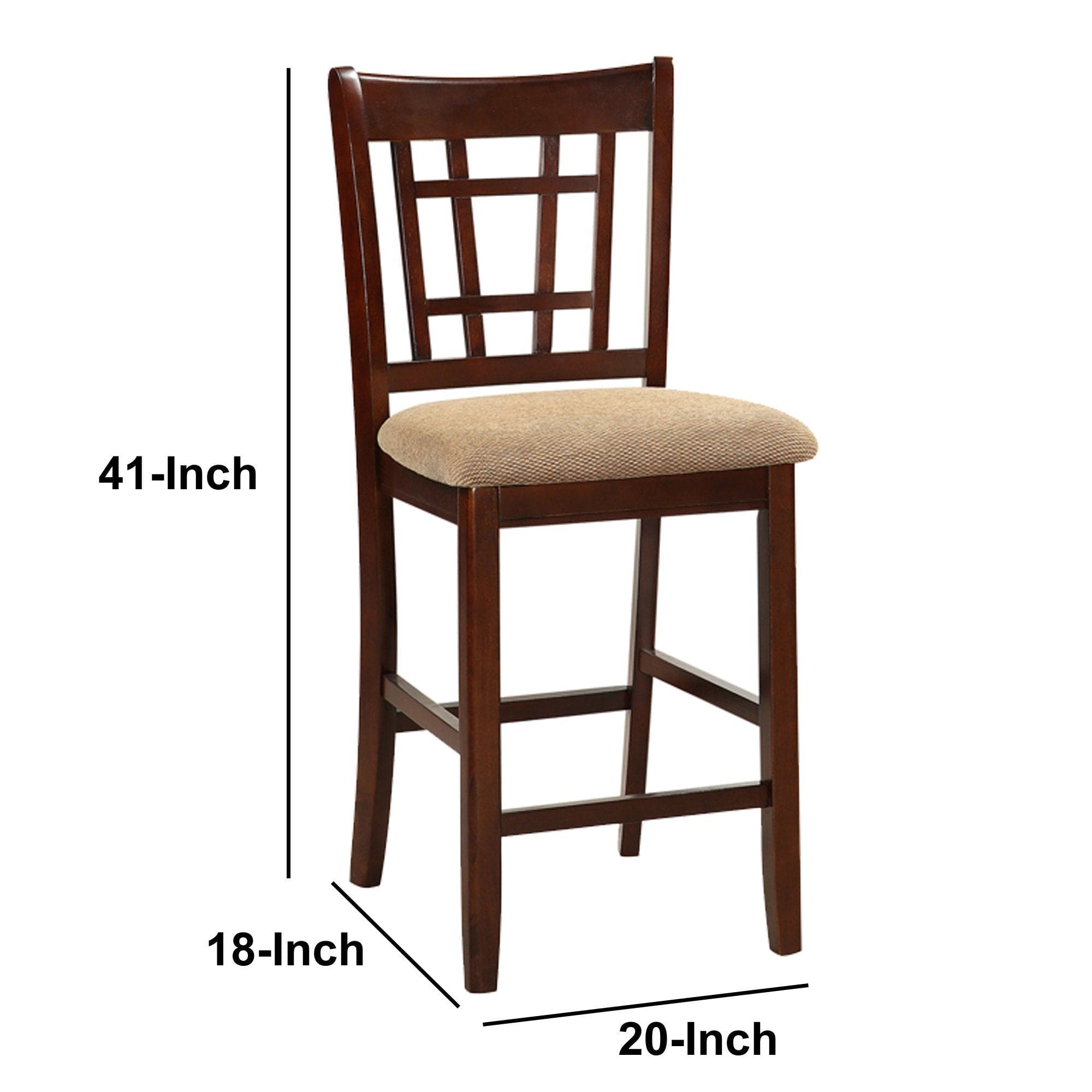 Contemporary Dining Room Counter height 5pc Dining Set Round Table w Leaf & 4x Side Chairs Dark Rosy Brown Finish Solid wood