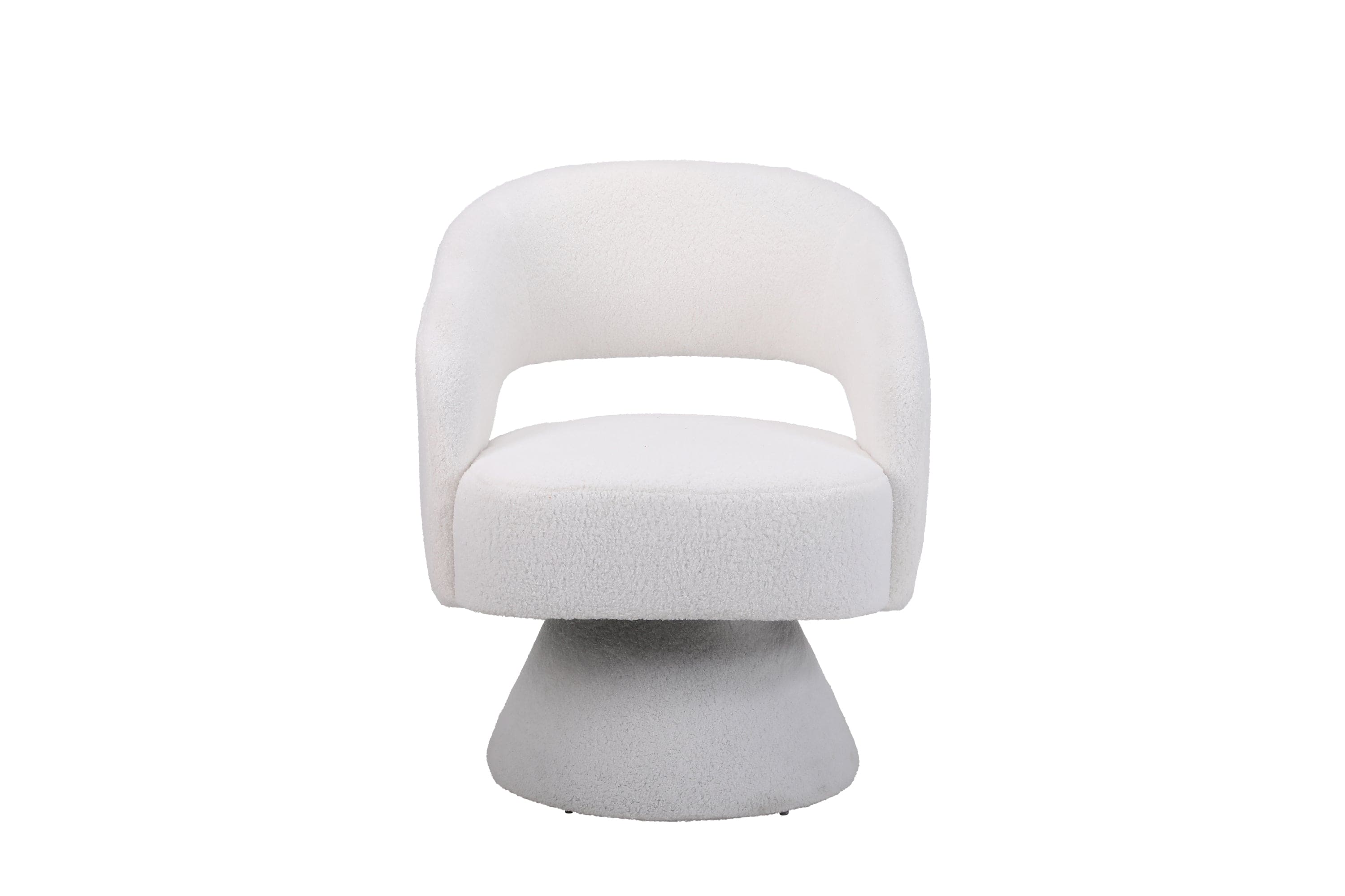 Swivel Accent Chair Armchair, Round Barrel Chair in Fabric for Living Room Bedroom,White