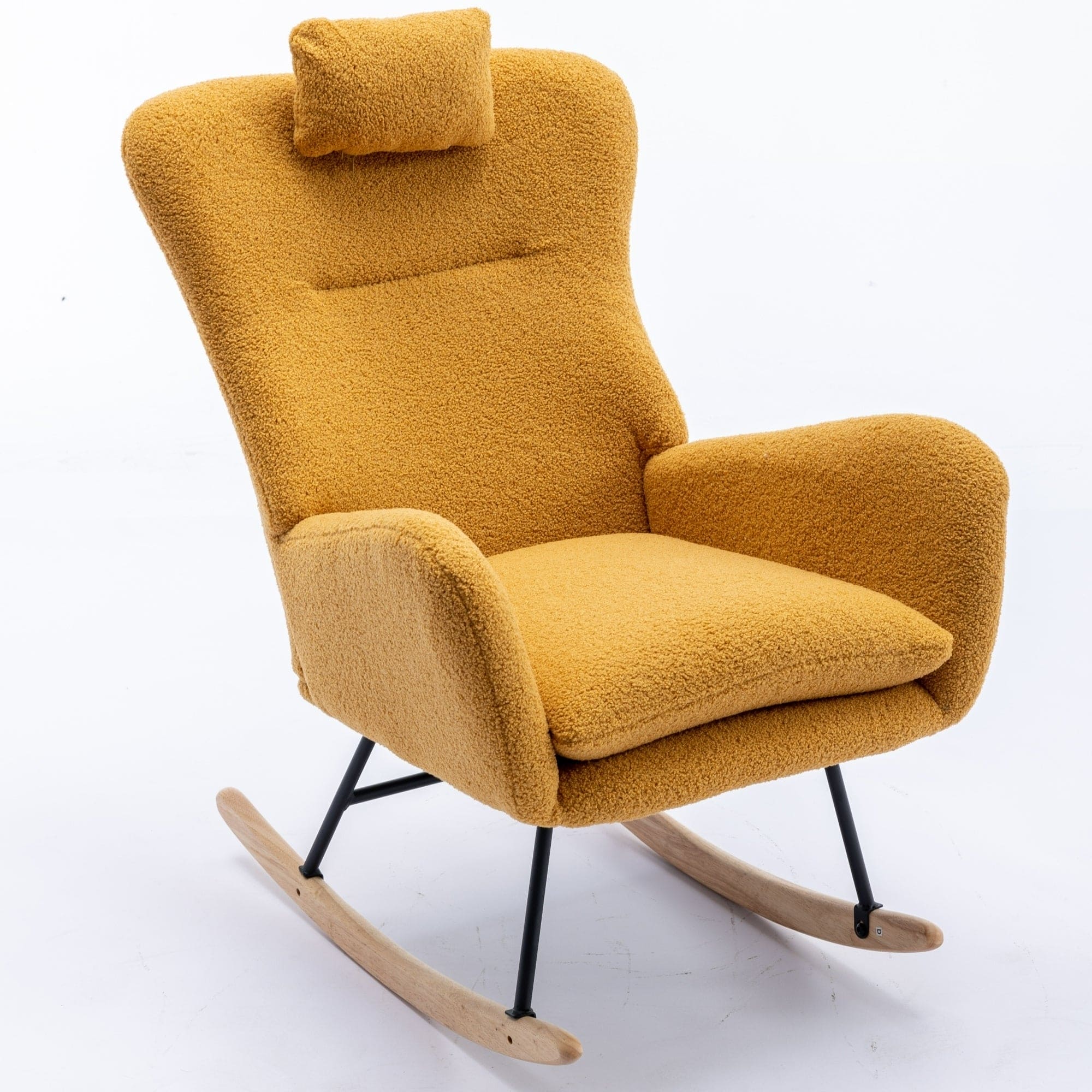 35.5 inch Rocking Chair with Pocket, (TURMERIC)