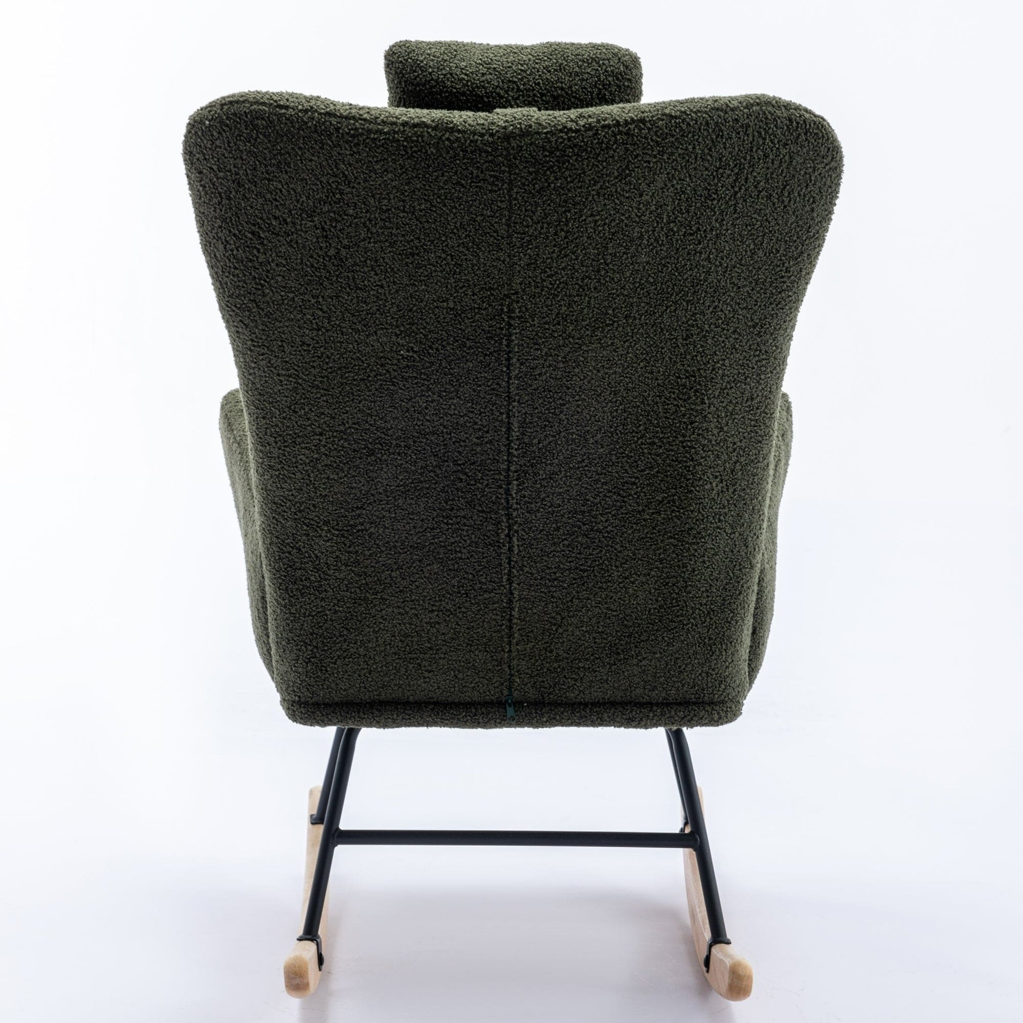 35.5 inch Rocking Chair with Pocket, (dark green)