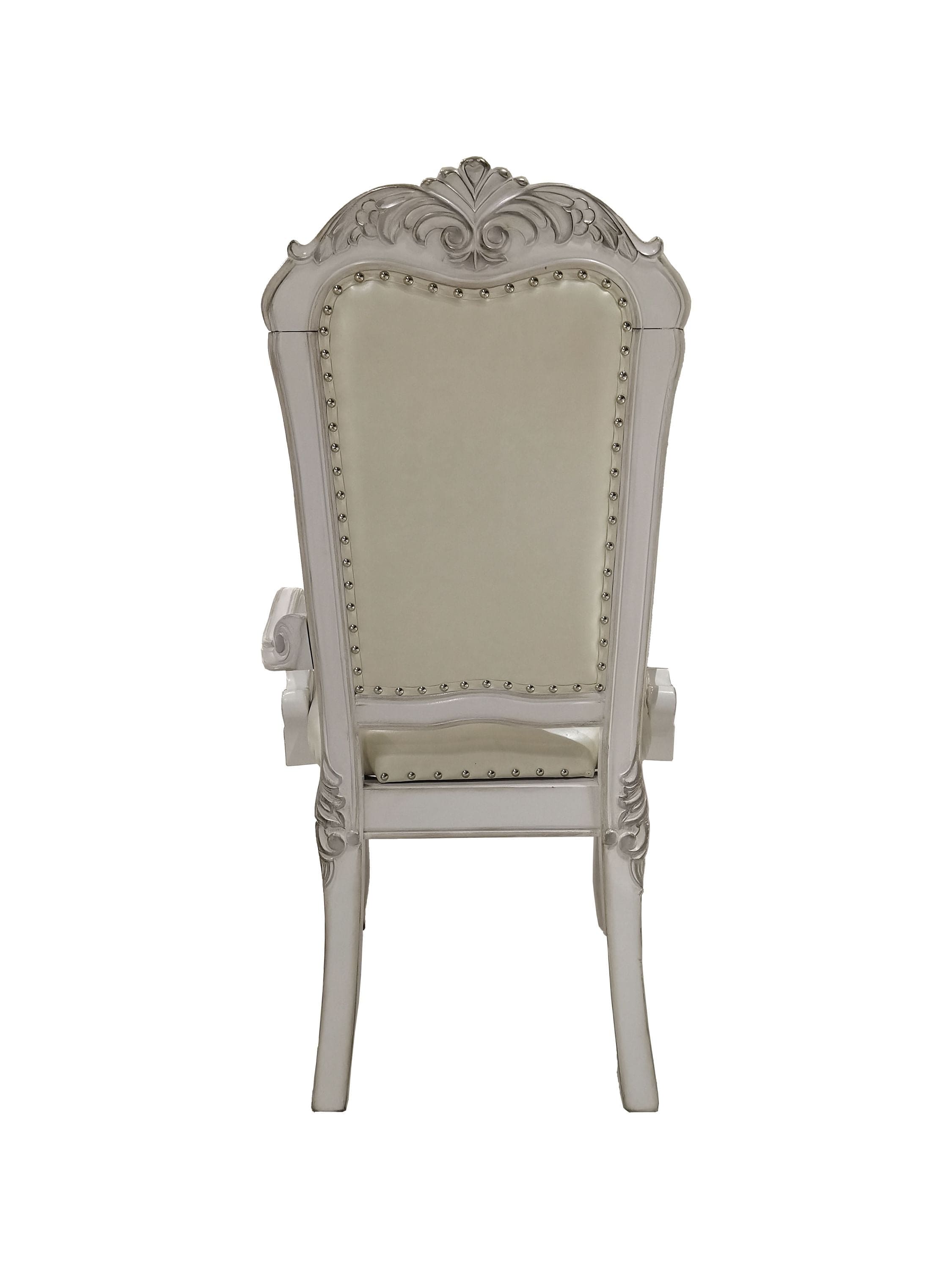 ACME Dresden  Arm Chair (Set-2) in PU & Bone White Finish DN01697