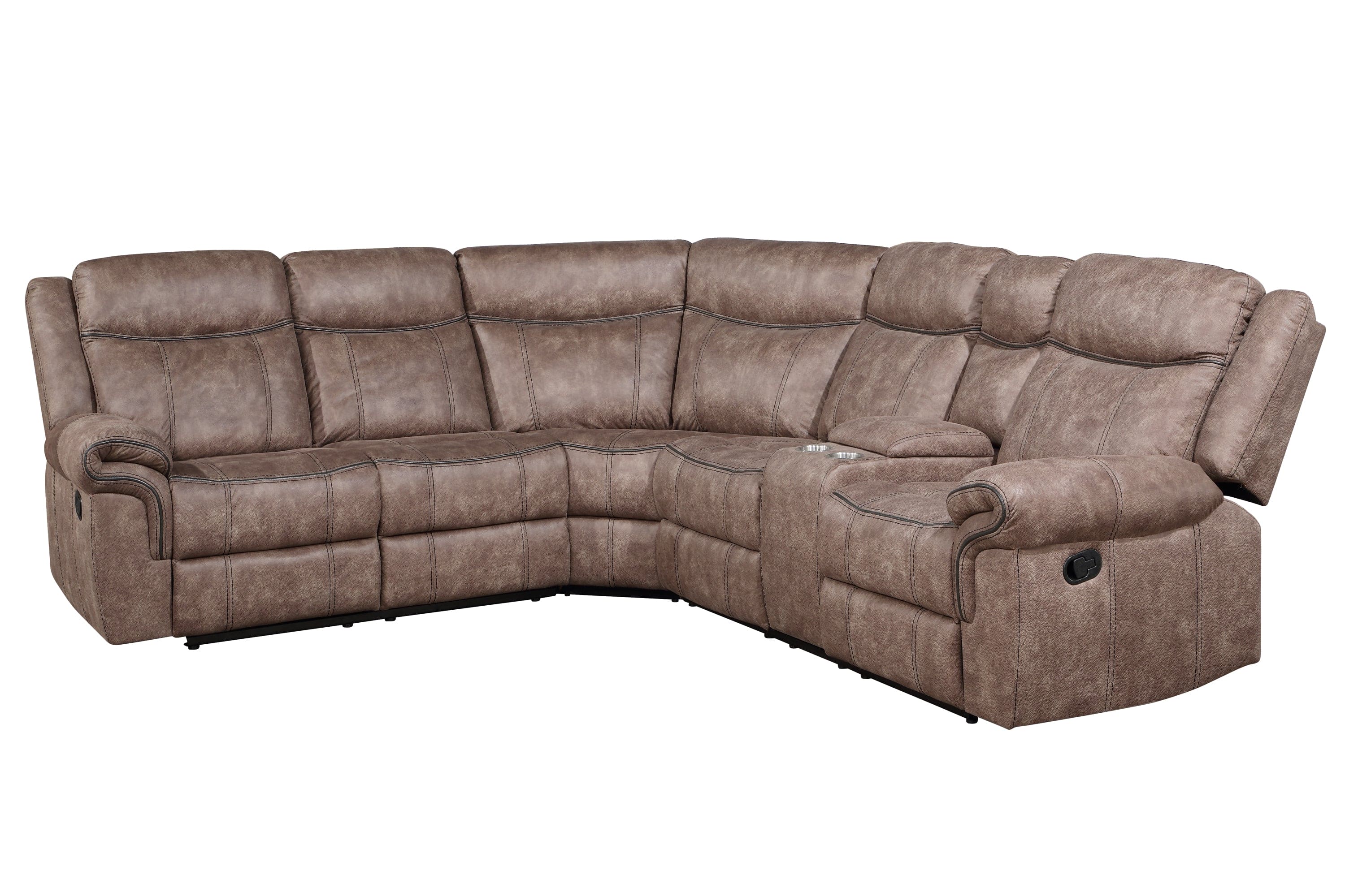 ACME Dollum Sectional Sofa  in Two Tone Chocolate Velvet LV00397