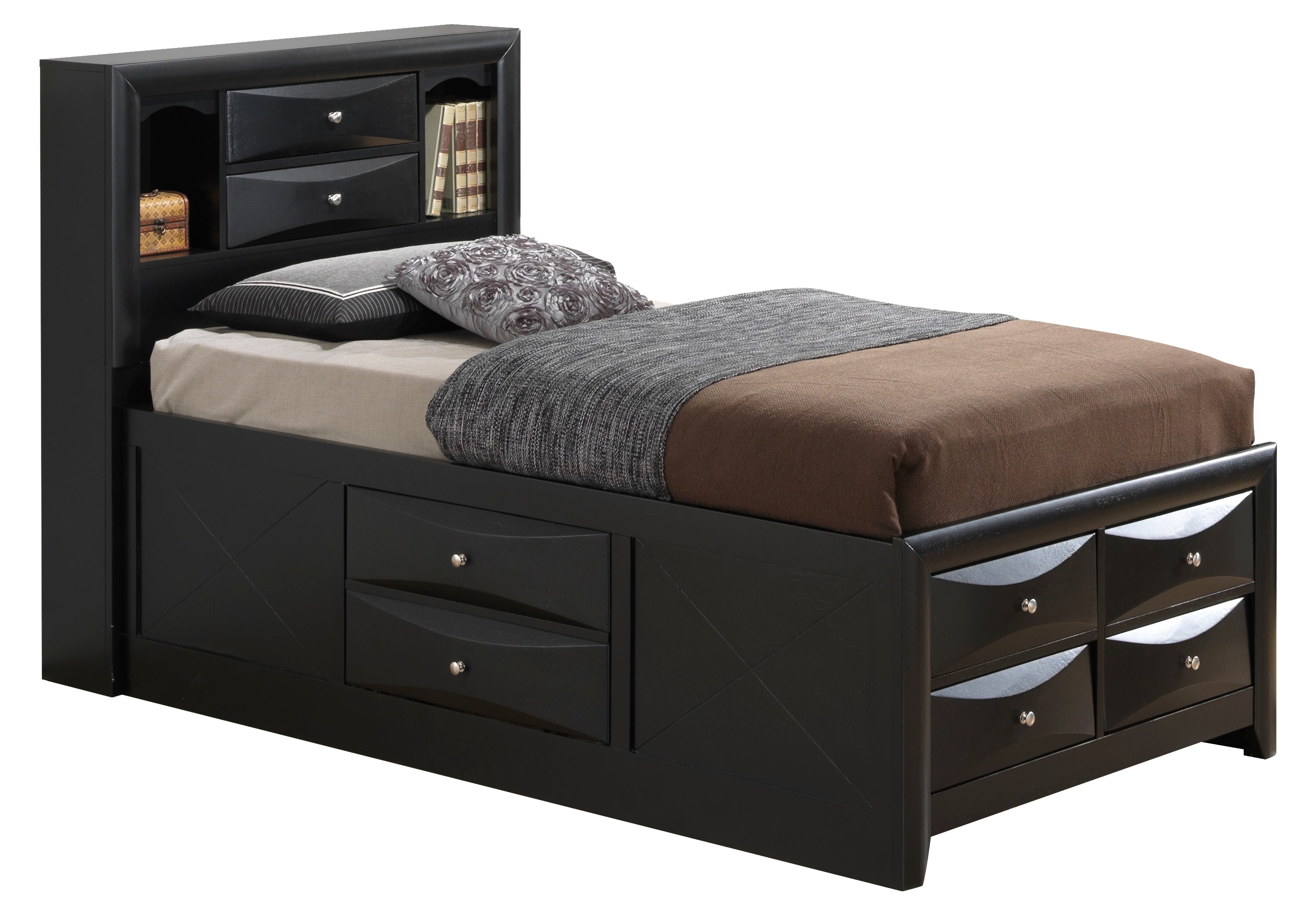 Glory Furniture Marilla G1500G-QSB3 Queen Storage Bed , Black