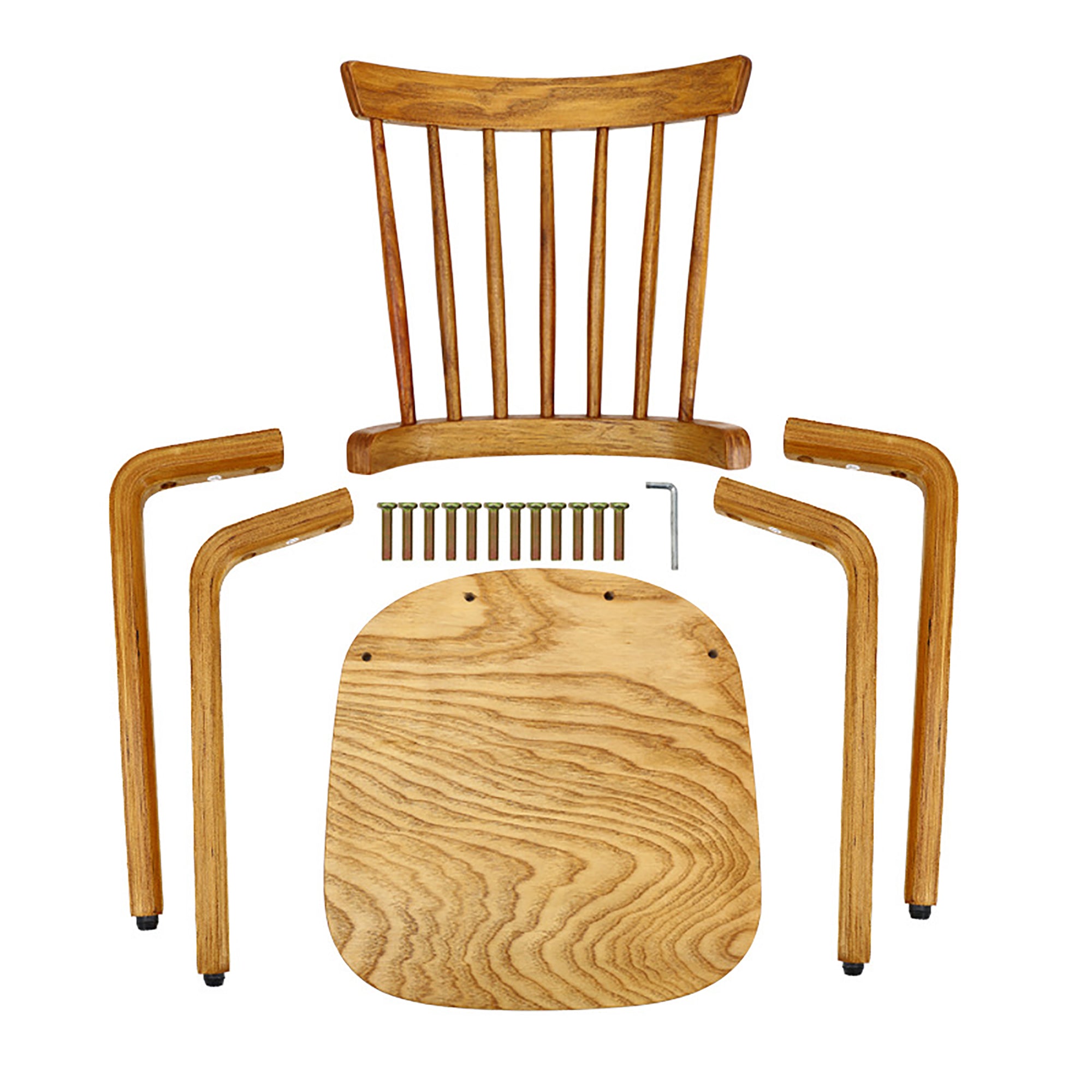 Solid Wood Slat Back Windsor Chair (Set of 2)