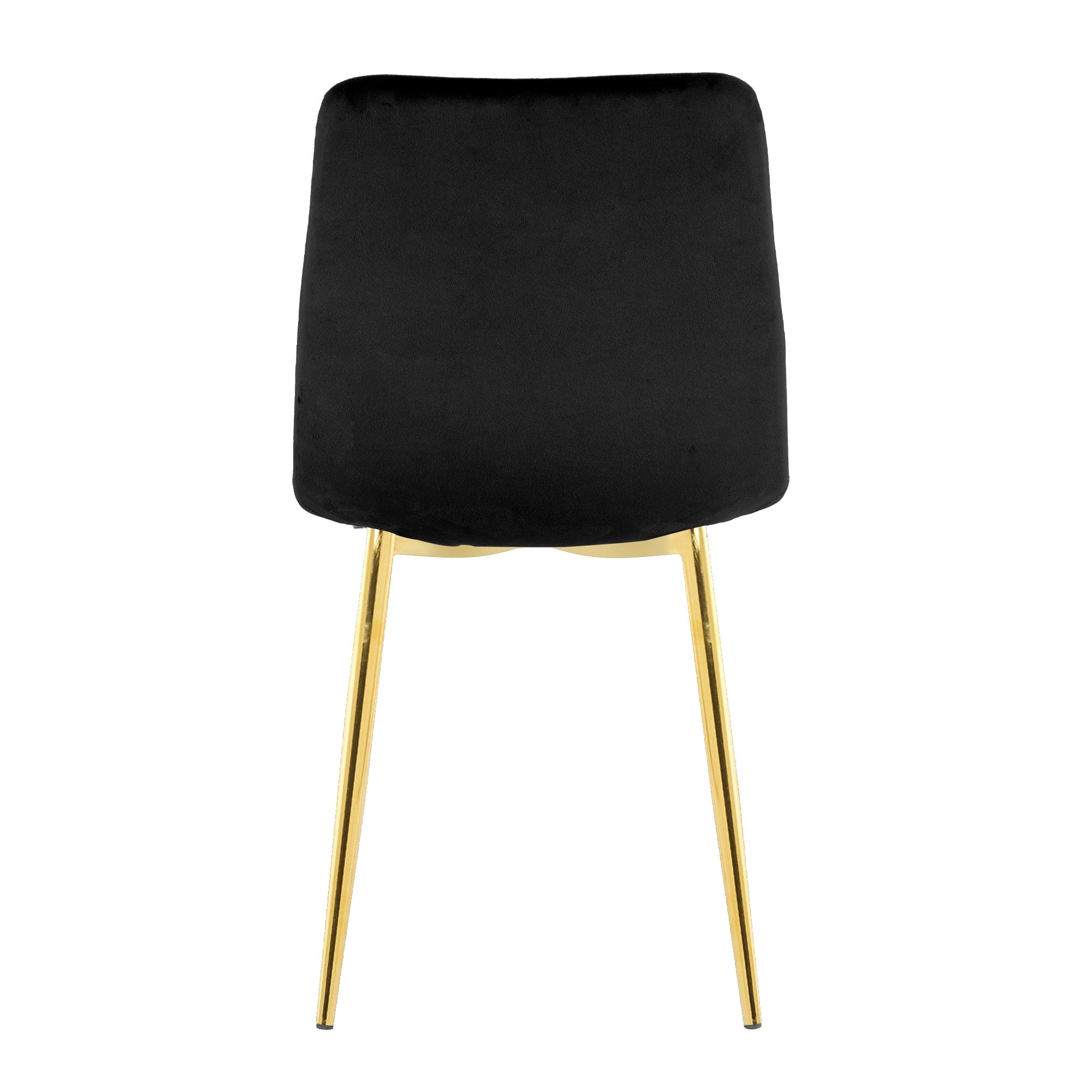 Modern simple light luxury dining black chair home bedroom stool back dressing chair student desk chair gold metal legs(set of 4)