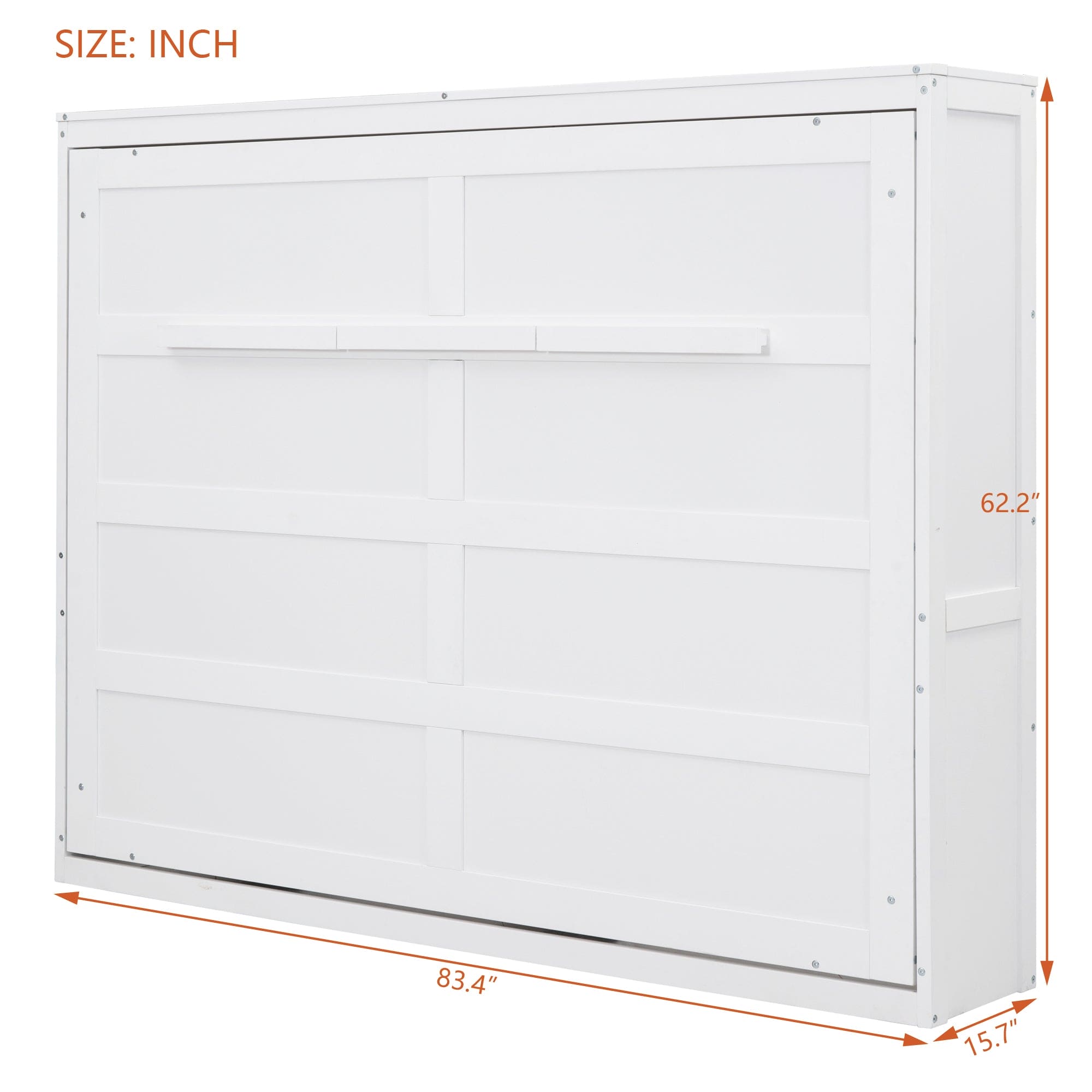 Full Size Murphy Bed Wall Bed,White