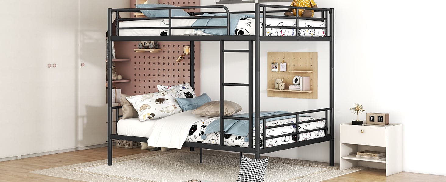 Full Over Full Metal Bunk Bed, Black