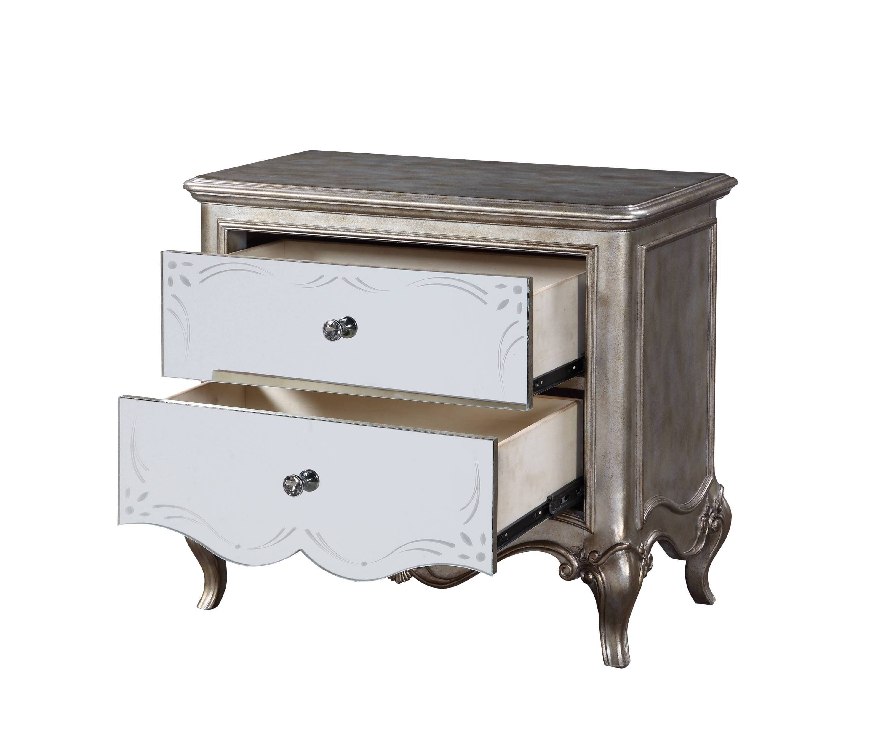 ACME Esteban Nightstand (2 Drw) in Antique Champagne 22203