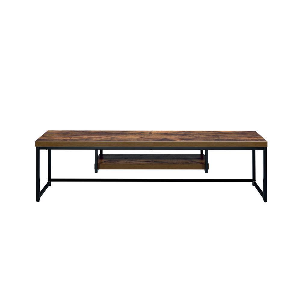 ACME Bob TV Stand in Weathered Oak & Black 91782