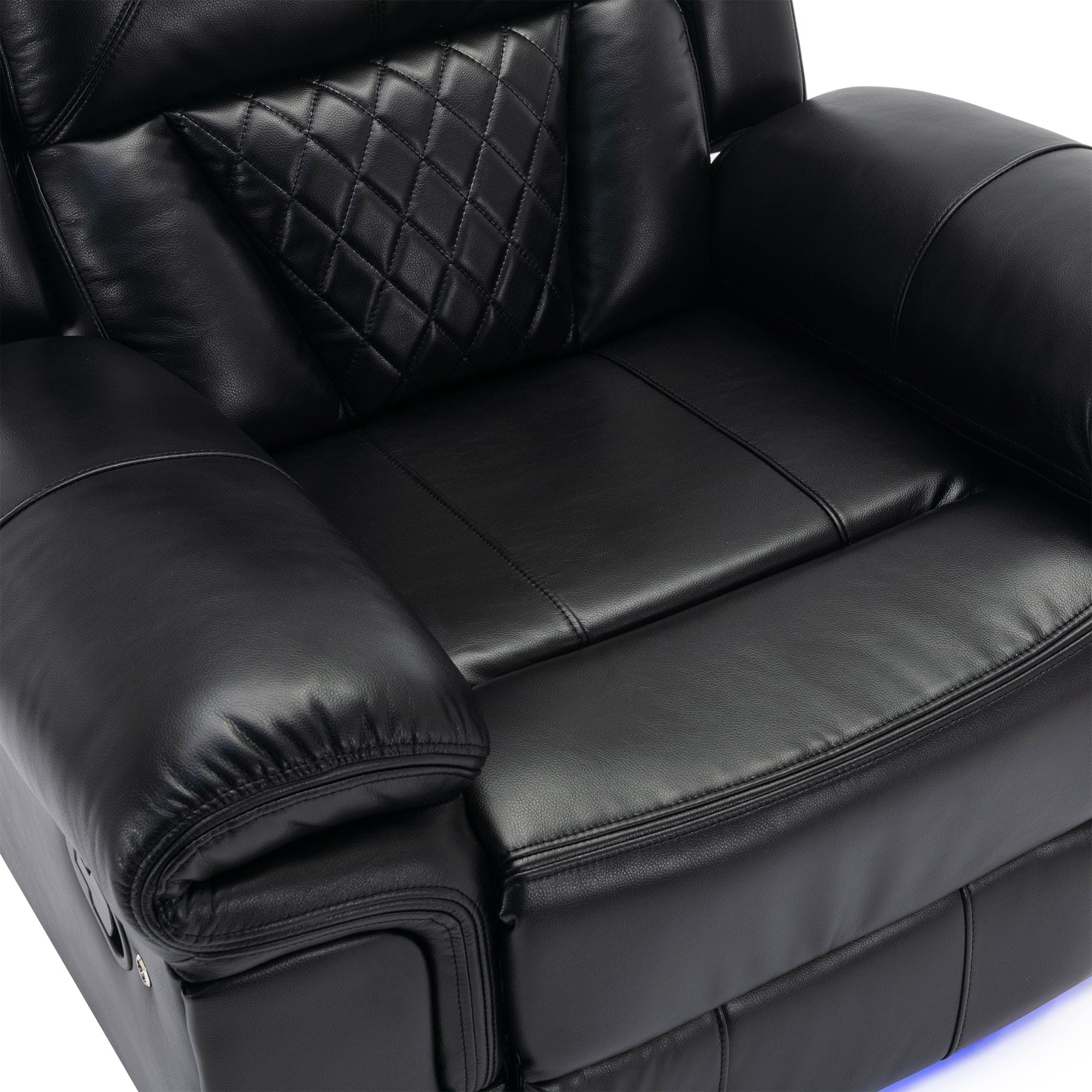 Home Theater Seating Manual Recliner Chair with LED Light Strip for Living Room,Bedroom, Black