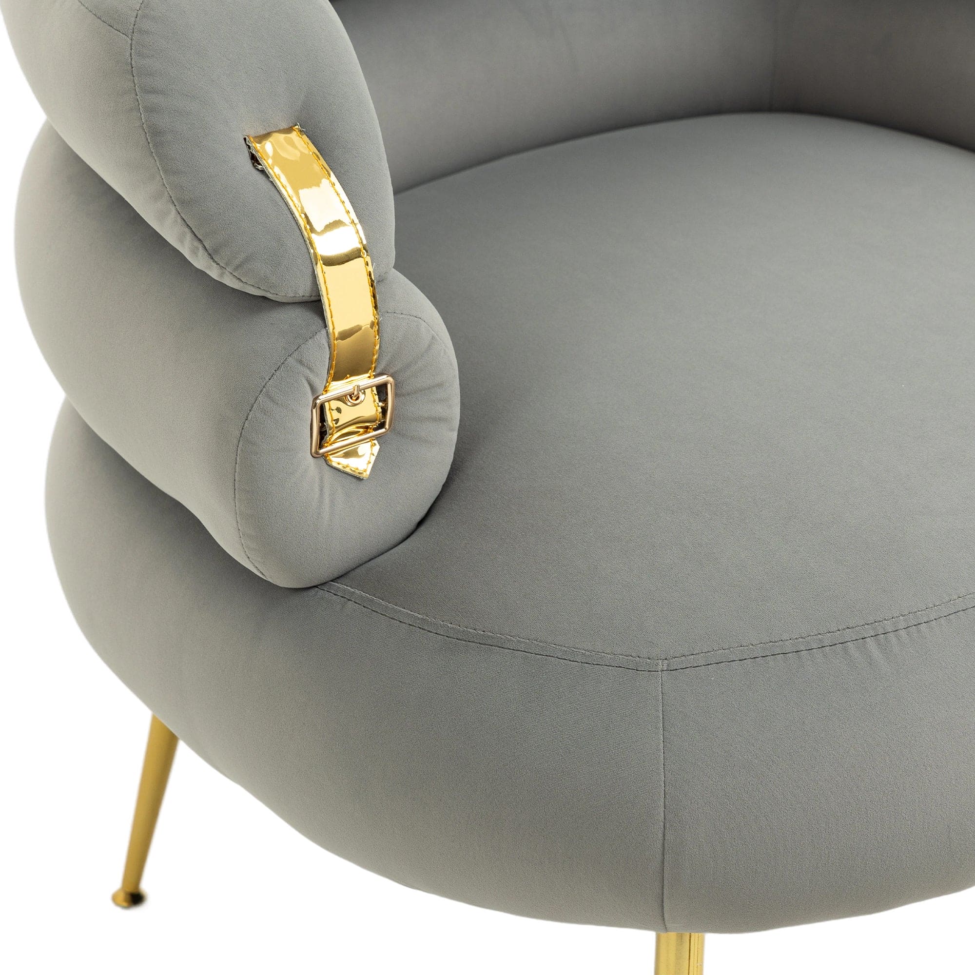 COOLMORE Velvet Accent Chair Modern Upholstered Armchair Tufted Chair with Metal Frame, Single Leisure Chairs  for Living Room Bedroom