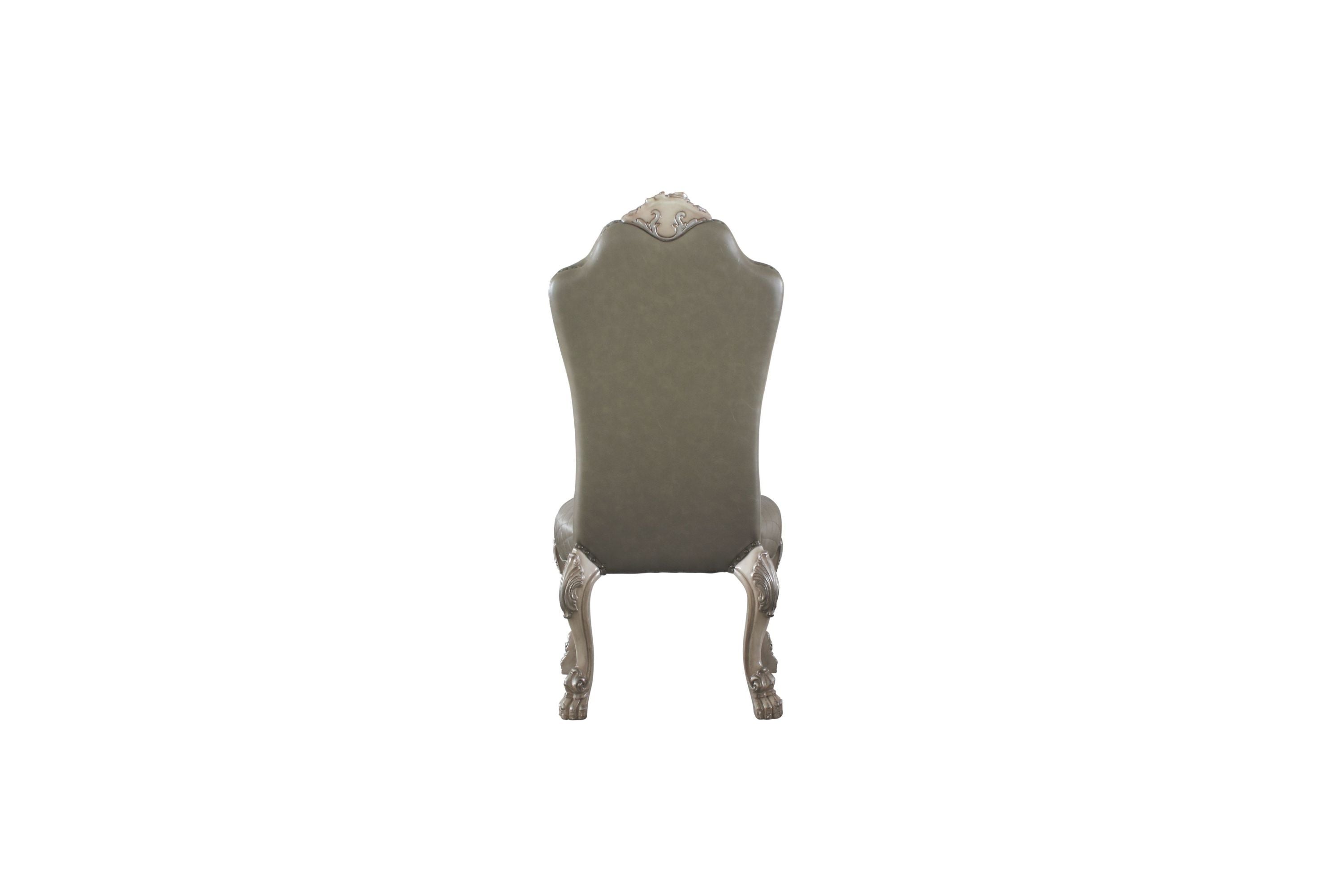 ACME Dresden Side Chair (Set-2), Vintage Bone White & PU 68172