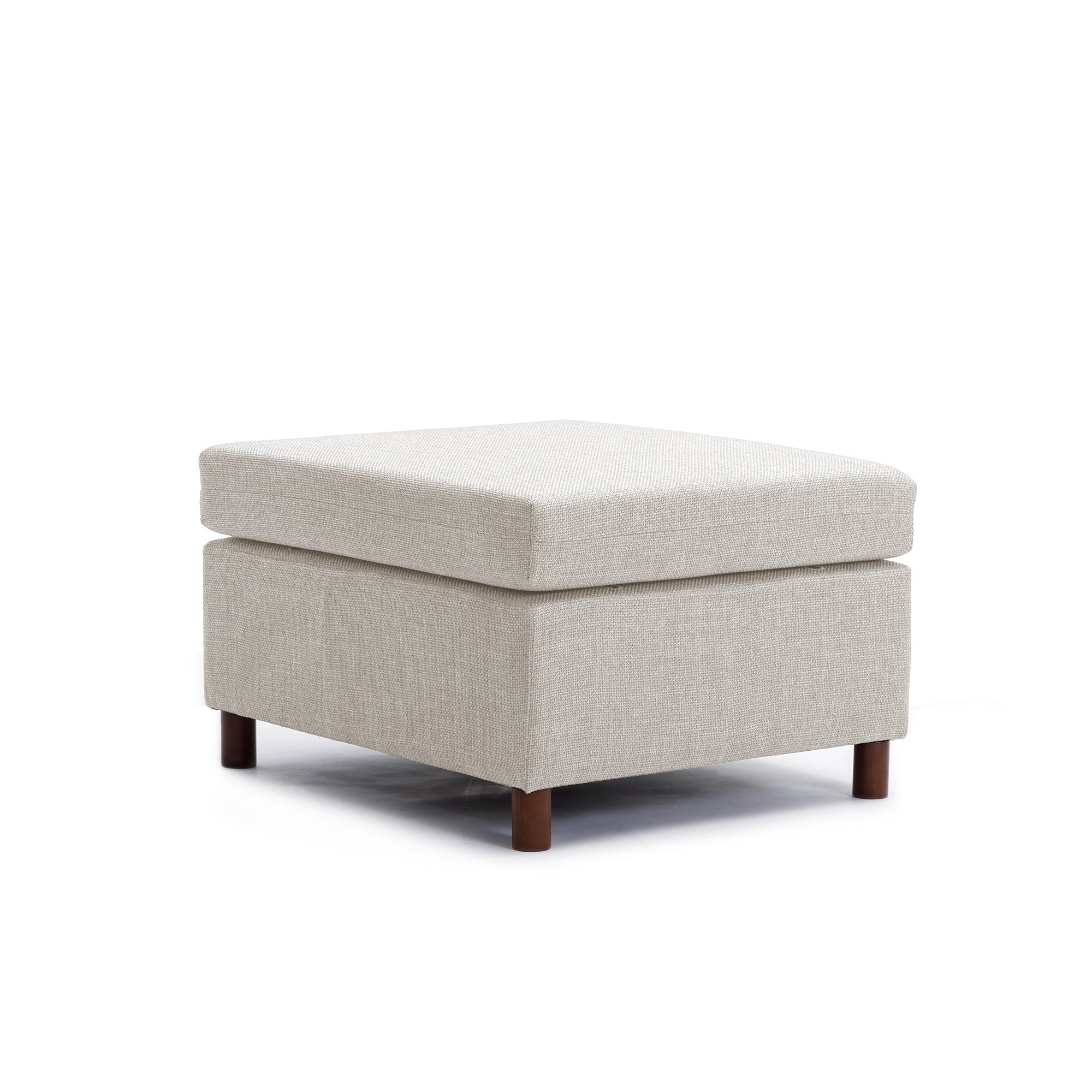 Single Movable Ottoman for Modular Sectional Sofa Couch Without Storage Function, Ottoman Cushion Covers Non-removable and Non-Washable,Cream