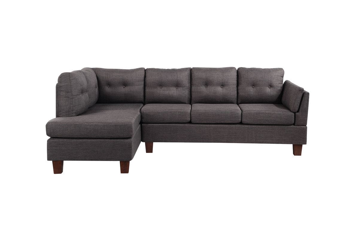 Dalia Dark Gray Linen Modern Sectional Sofa with Left Facing Chaise