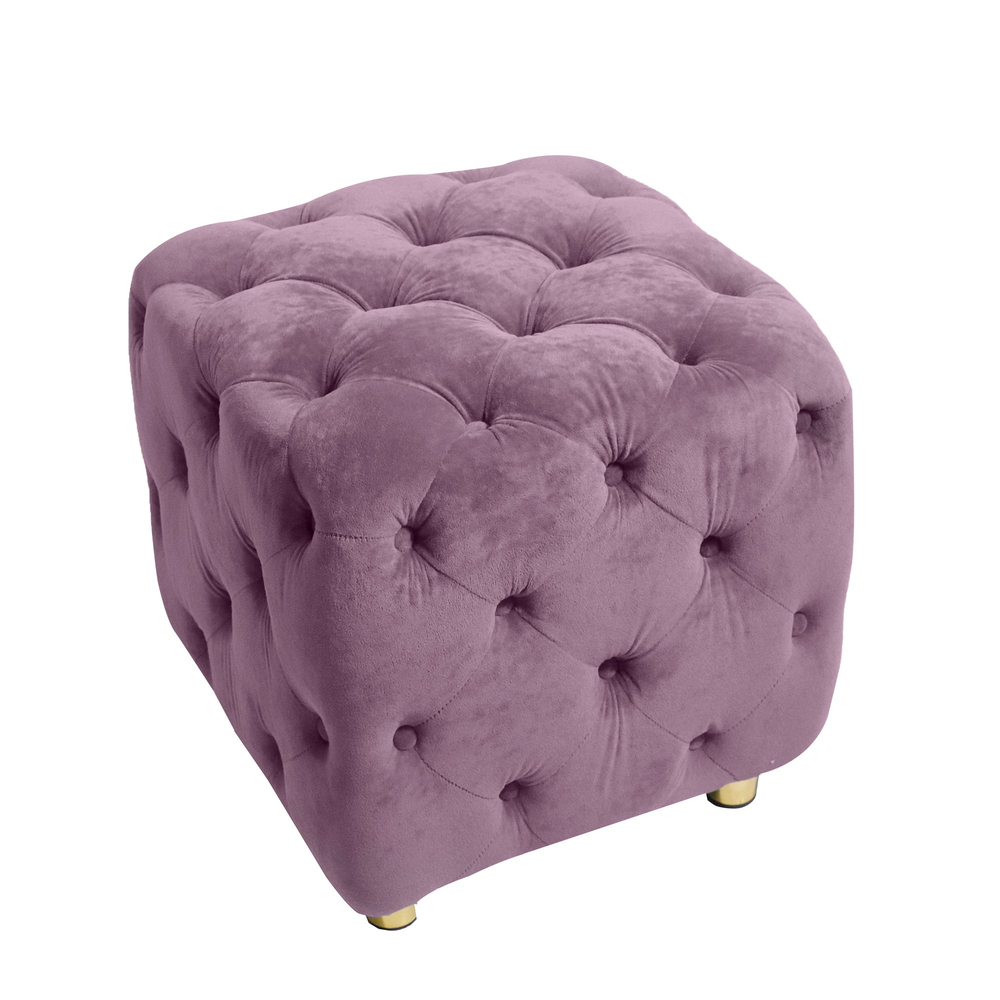 Purple Modern Velvet Upholstered Ottoman, Exquisite Small End Table, Soft Foot Stool,Dressing Makeup Chair, Comfortable Seat for Living Room, Bedroom, Entrance