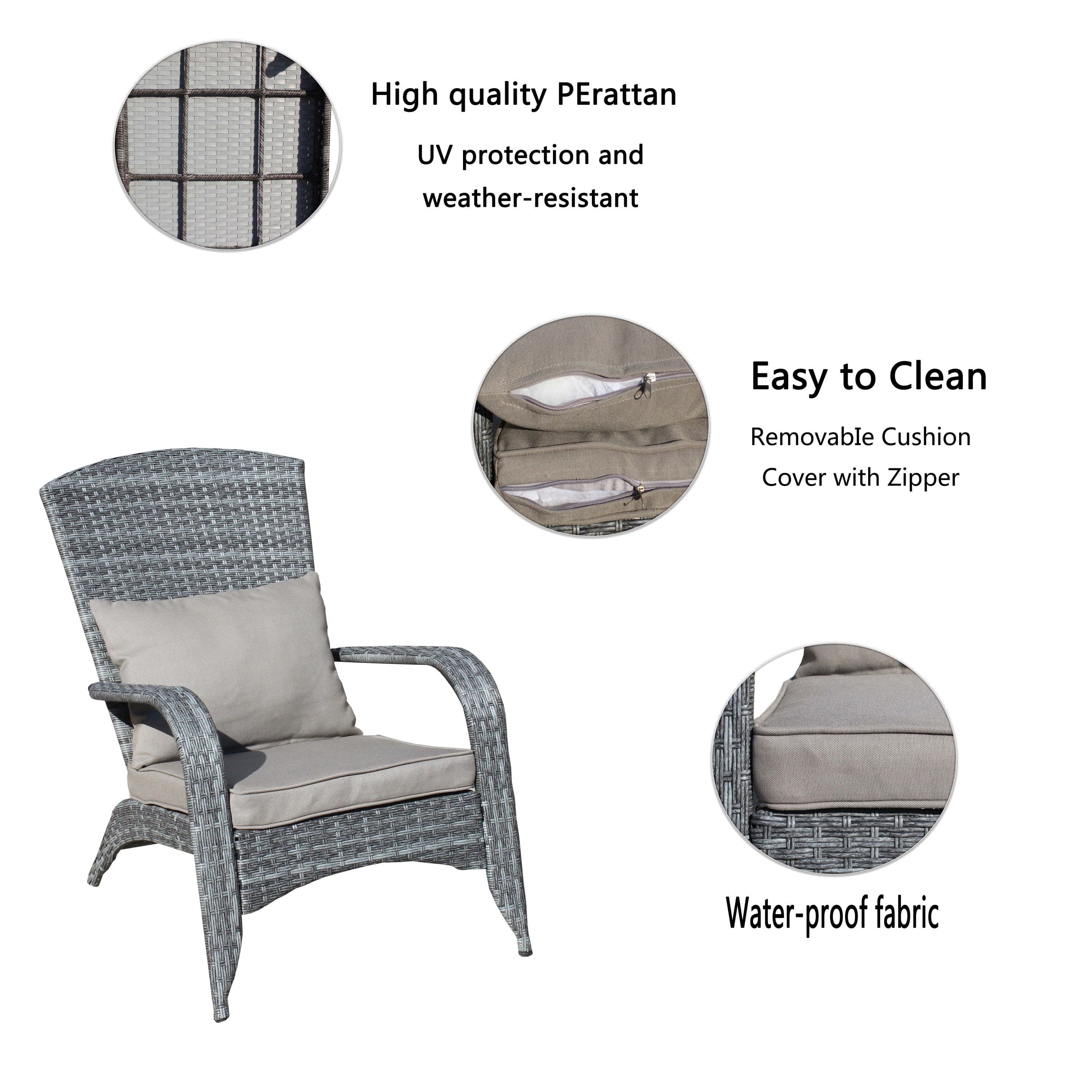 Patio Chair with Cushions( Grey Cushion)