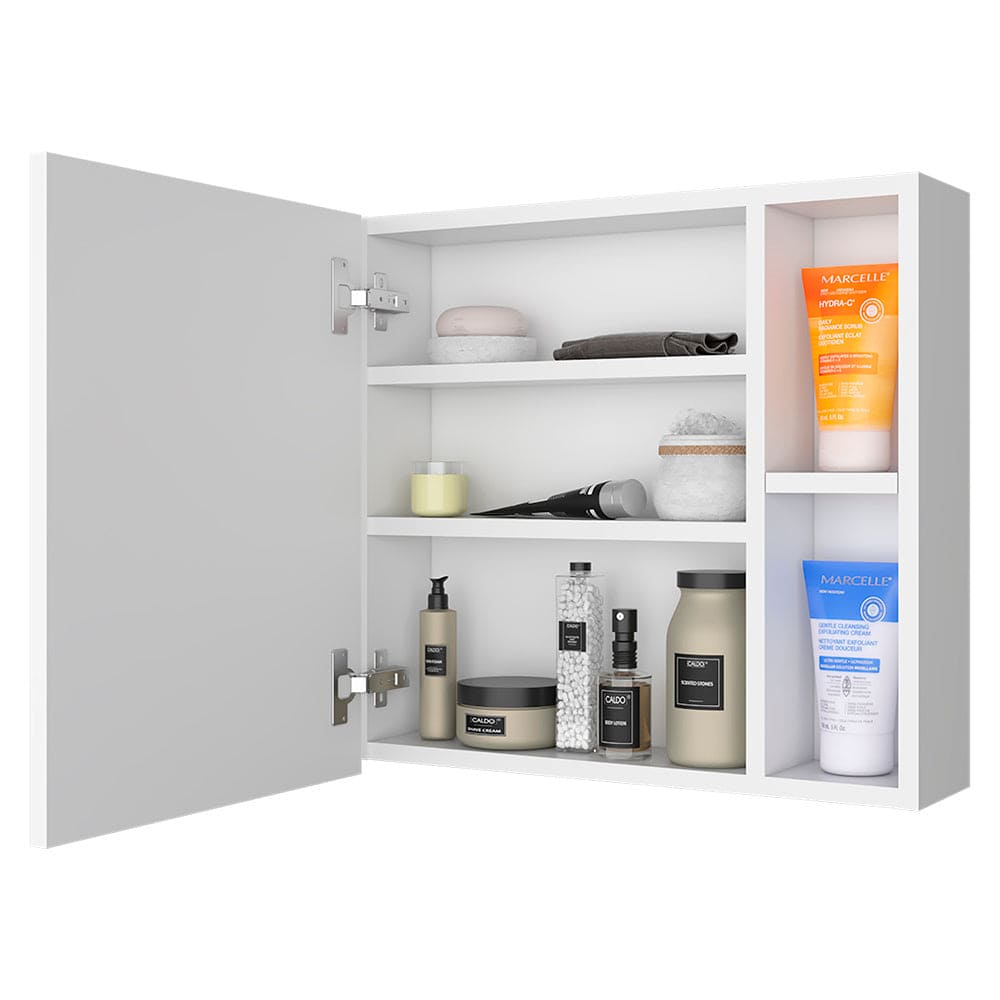 Medicine Cabinet Viking, Three Internal Shelves, Single Door, Two External Shelves, White Finish