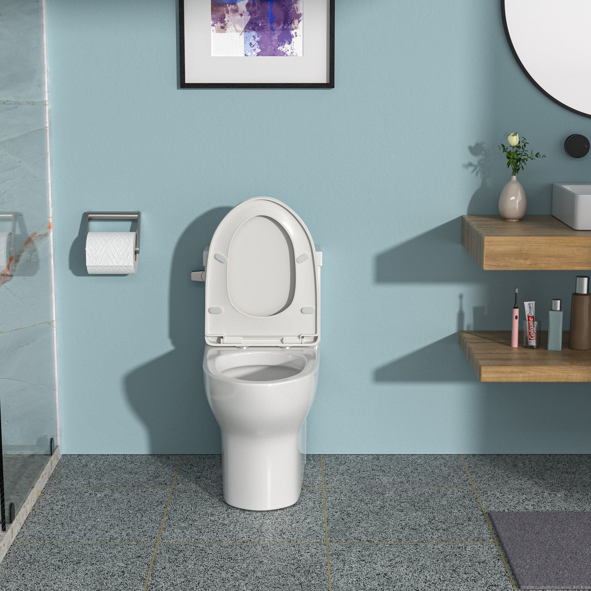 Ceramic One Piece Toilet,Single Flush with Soft Clsoing Seat