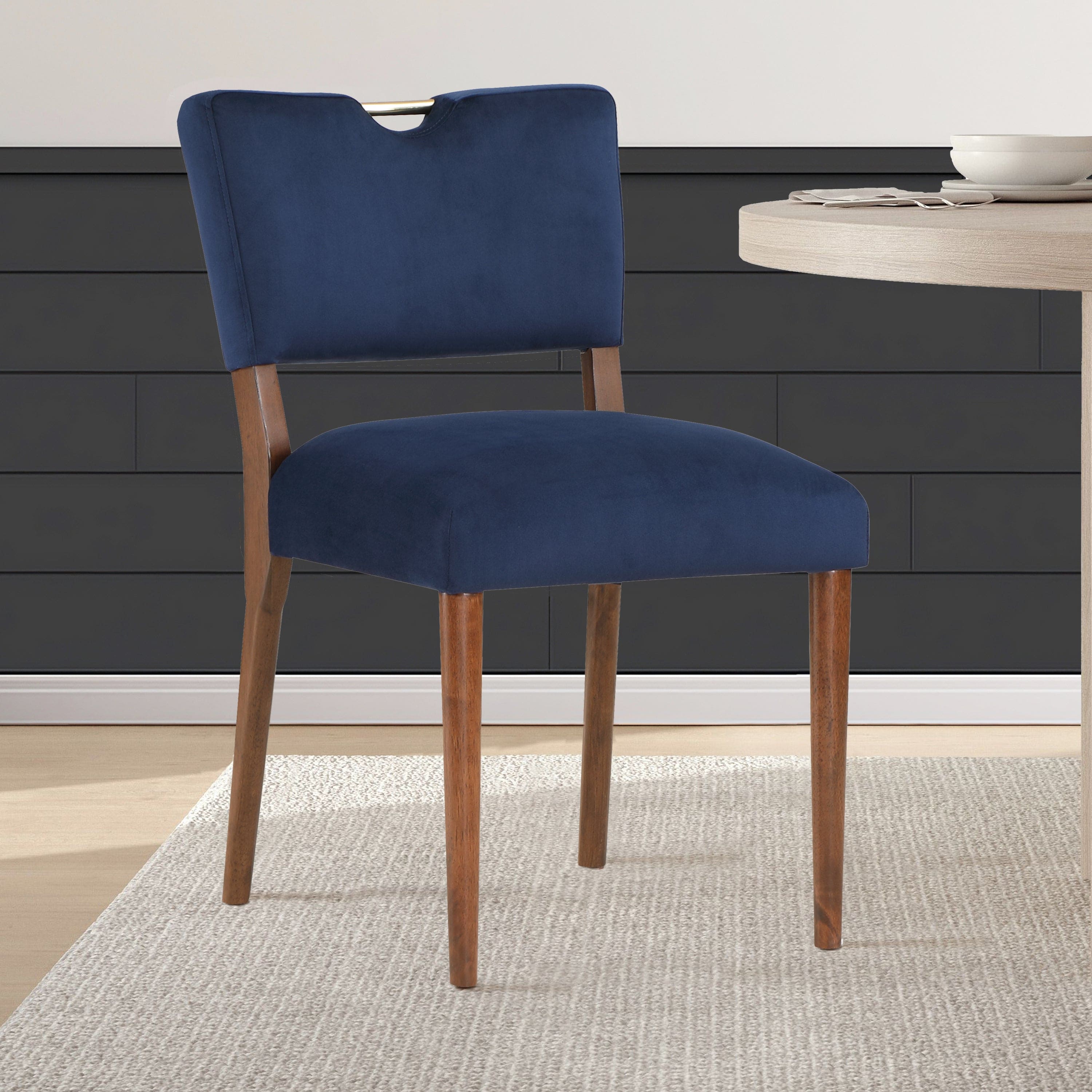 Bryson Navy Blue Velvet Dining Chair - Set of 2