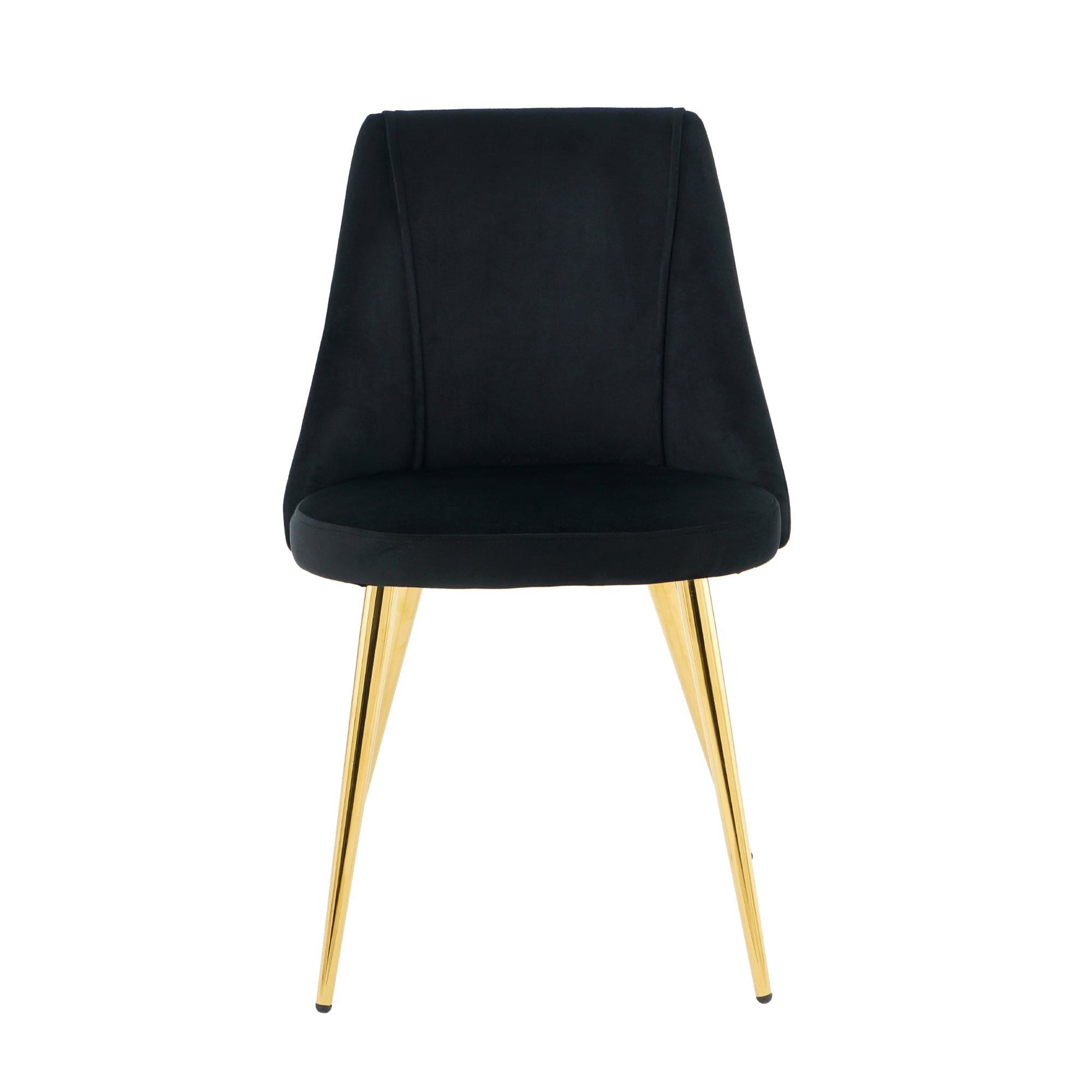 Modern simple velvet dining black chair home bedroom stool back dressing chair student desk chair gold metal legs(set of 4)