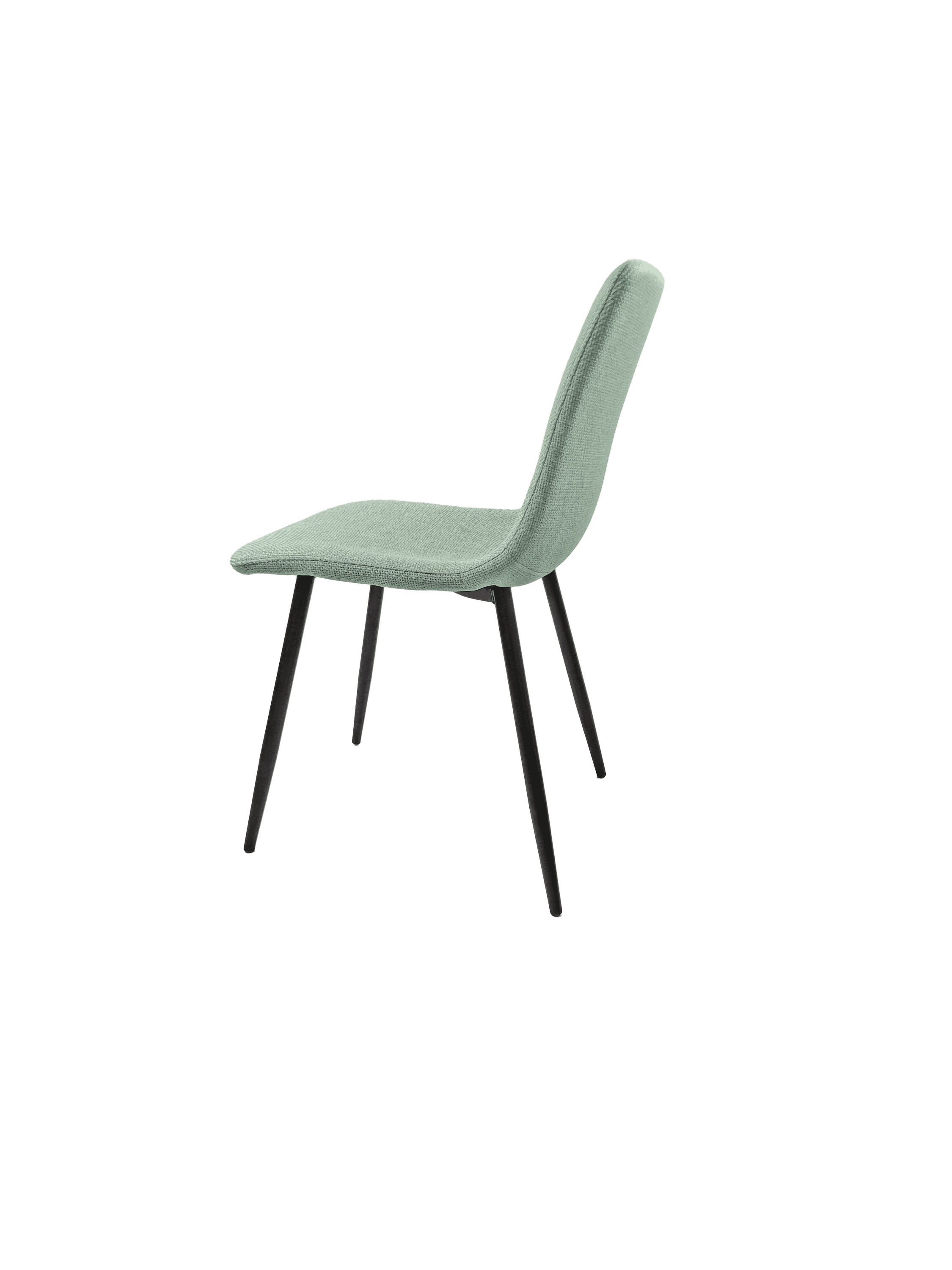 Dining Chairs Set of 4,Modern Kitchen Dining Room Chairs,Upholstered Dining Accent Chairs in linen Cushion Seat and Sturdy Black Metal Legs(Light Green)