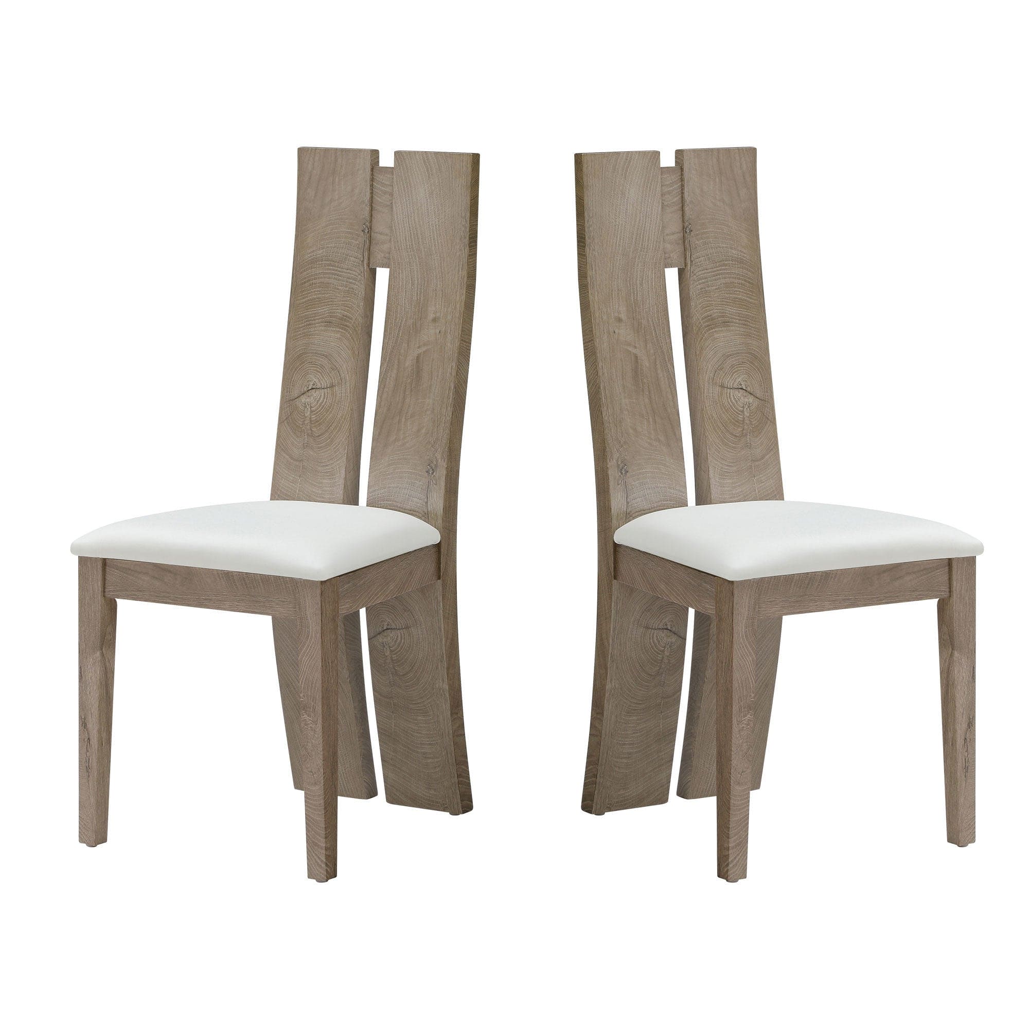 Dining Chair Set of 2 MDF, sponge .PU Leather Upholstered Cushion Seat Wooden Back Side Chairs Wood Armless Dining Chairs with High Back.