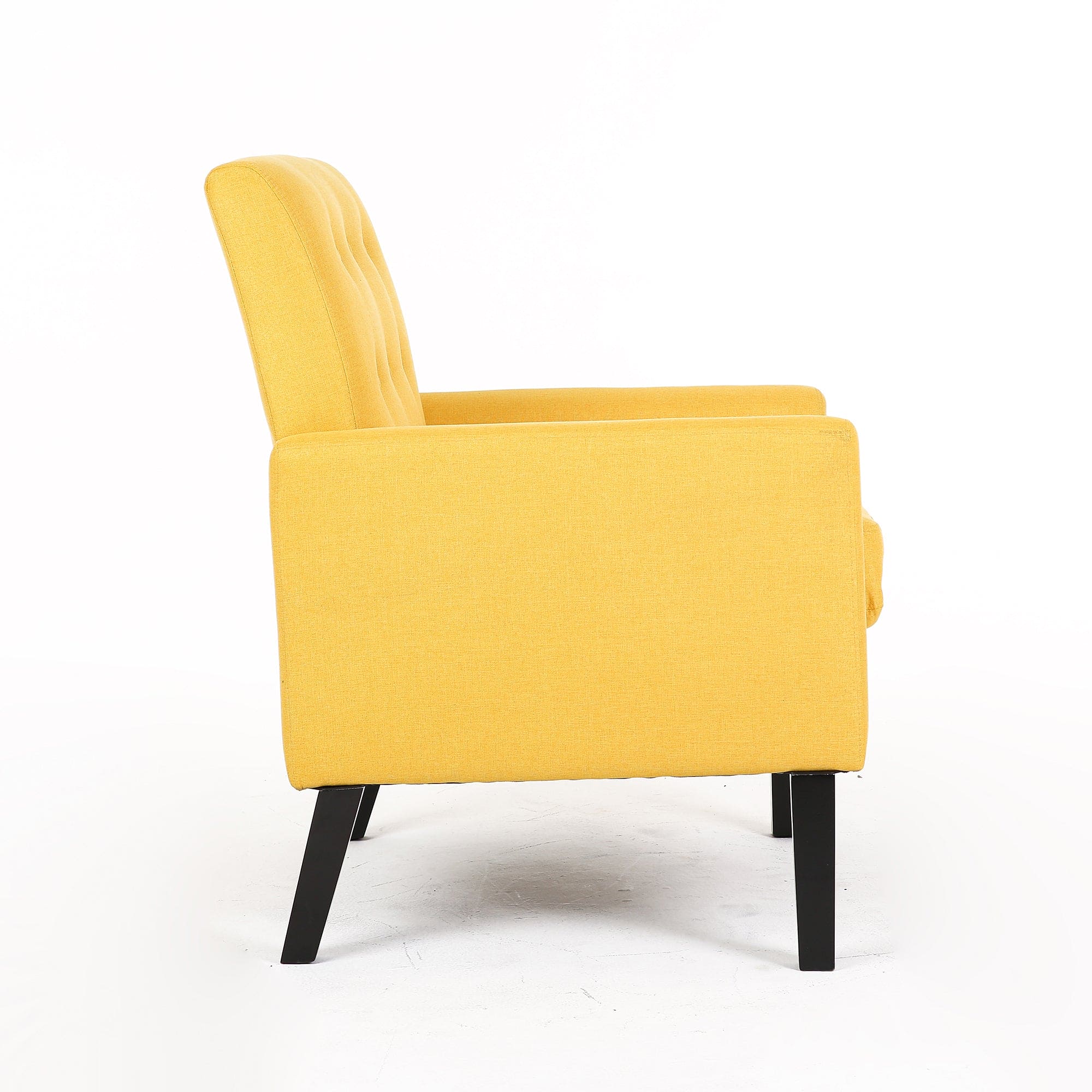 Downloads: 20 
Fabric Accent Chair for Living Room, Bedroom Button Tufted Upholstered Comfy Reading Accent Chairs Sofa (Yellow)