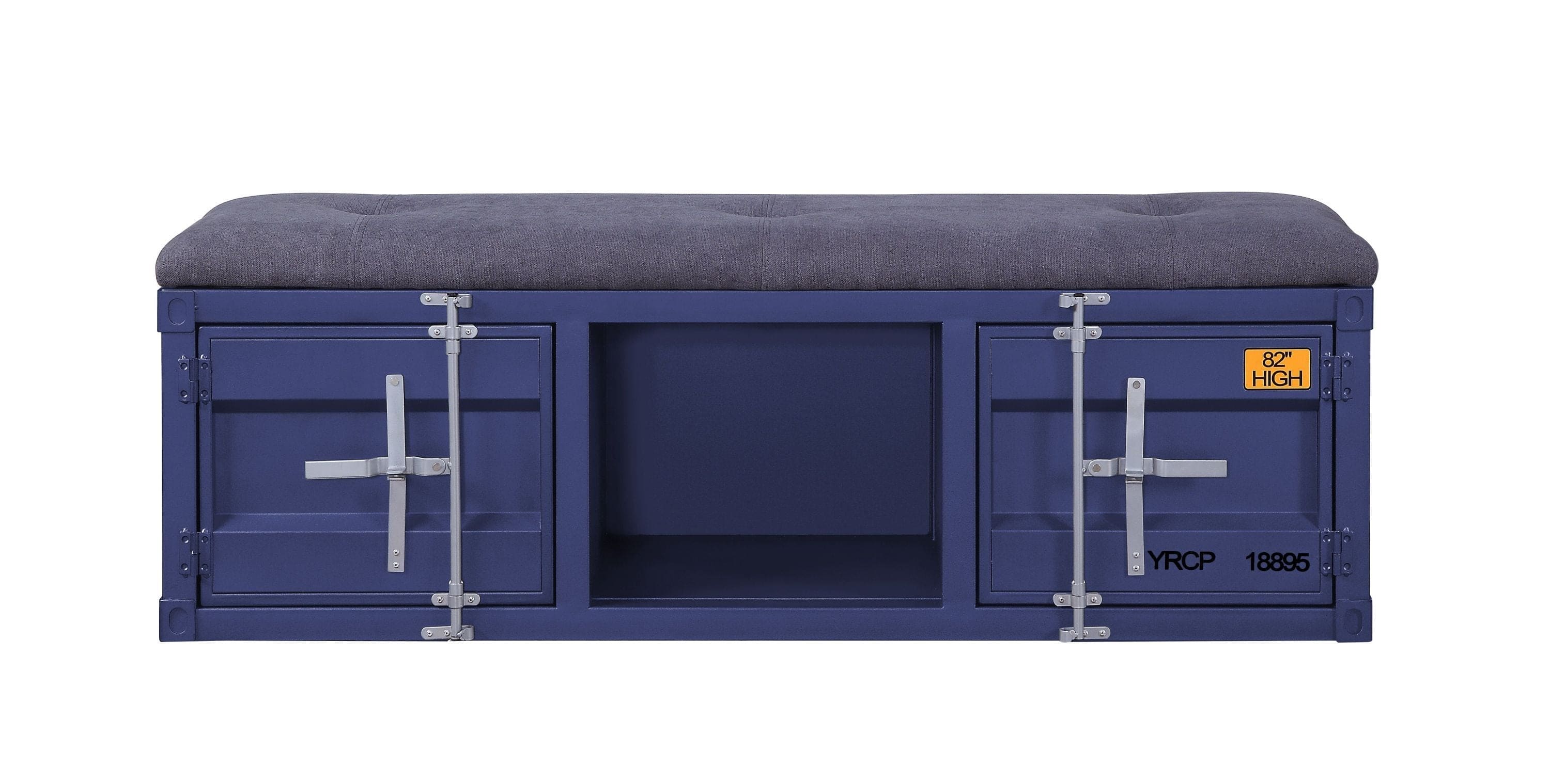 ACME Cargo Bench (Storage), Gray Fabric & Blue 35942