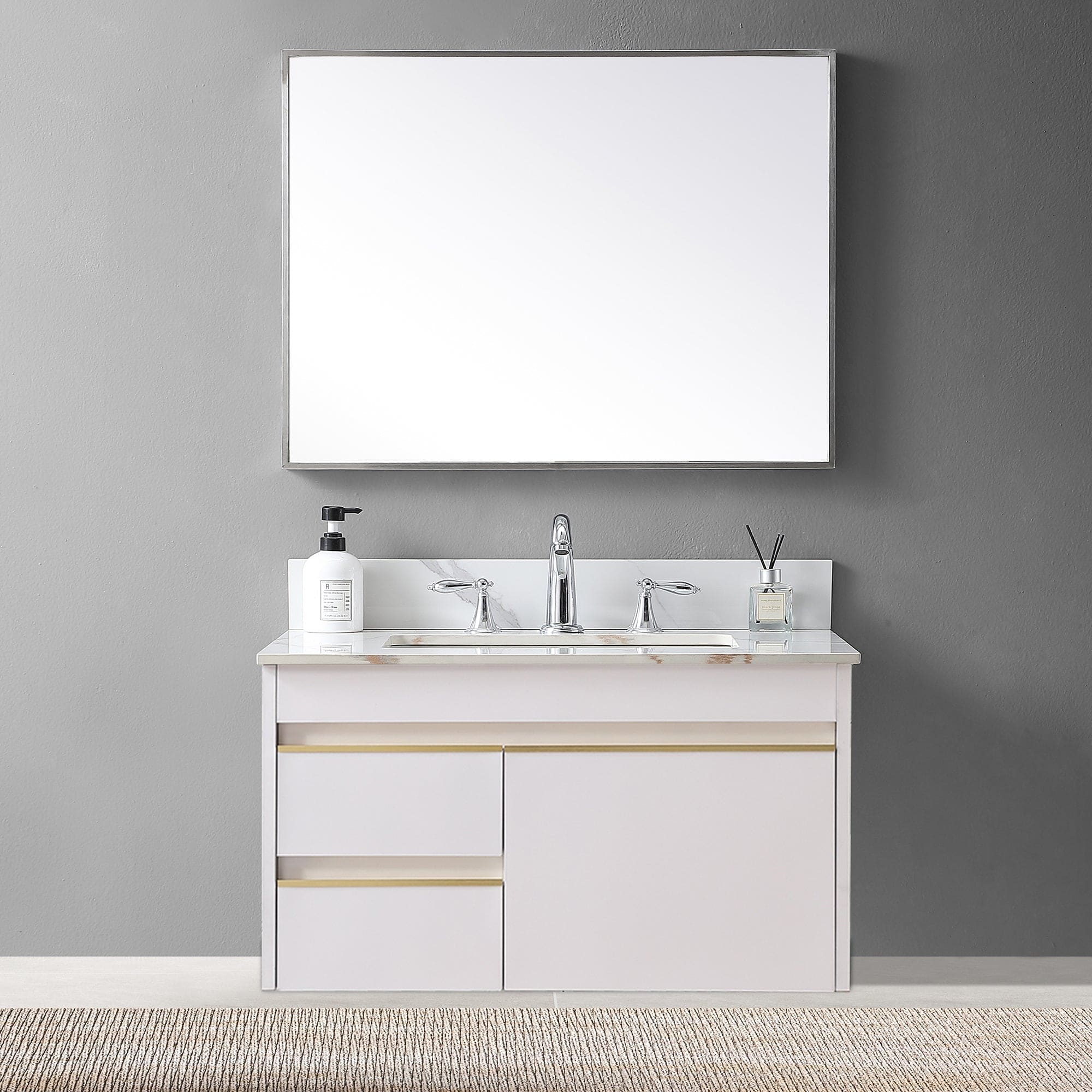 Montary 31inch bathroom vanity top stone carrara gold