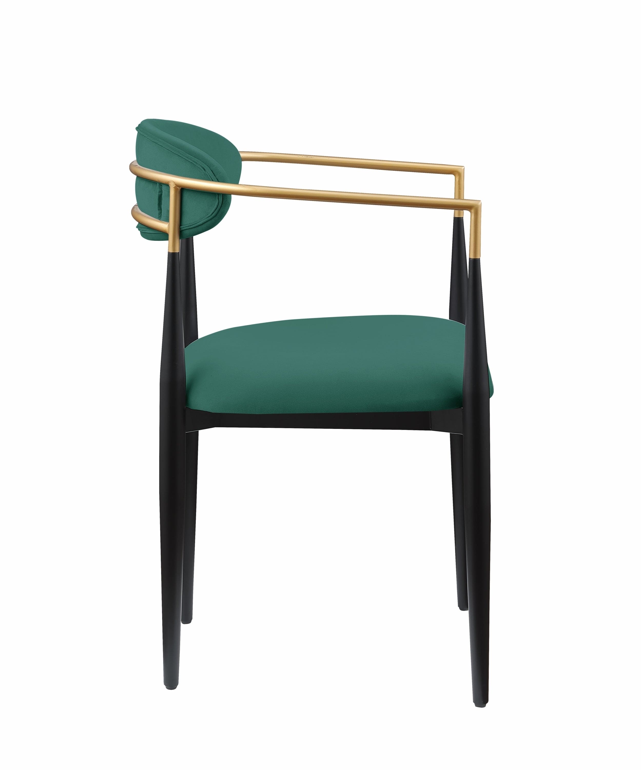 Modern Contemporary 2pcs Side Chairs Green Fabric Upholstered Ultra Stylish Chairs Set