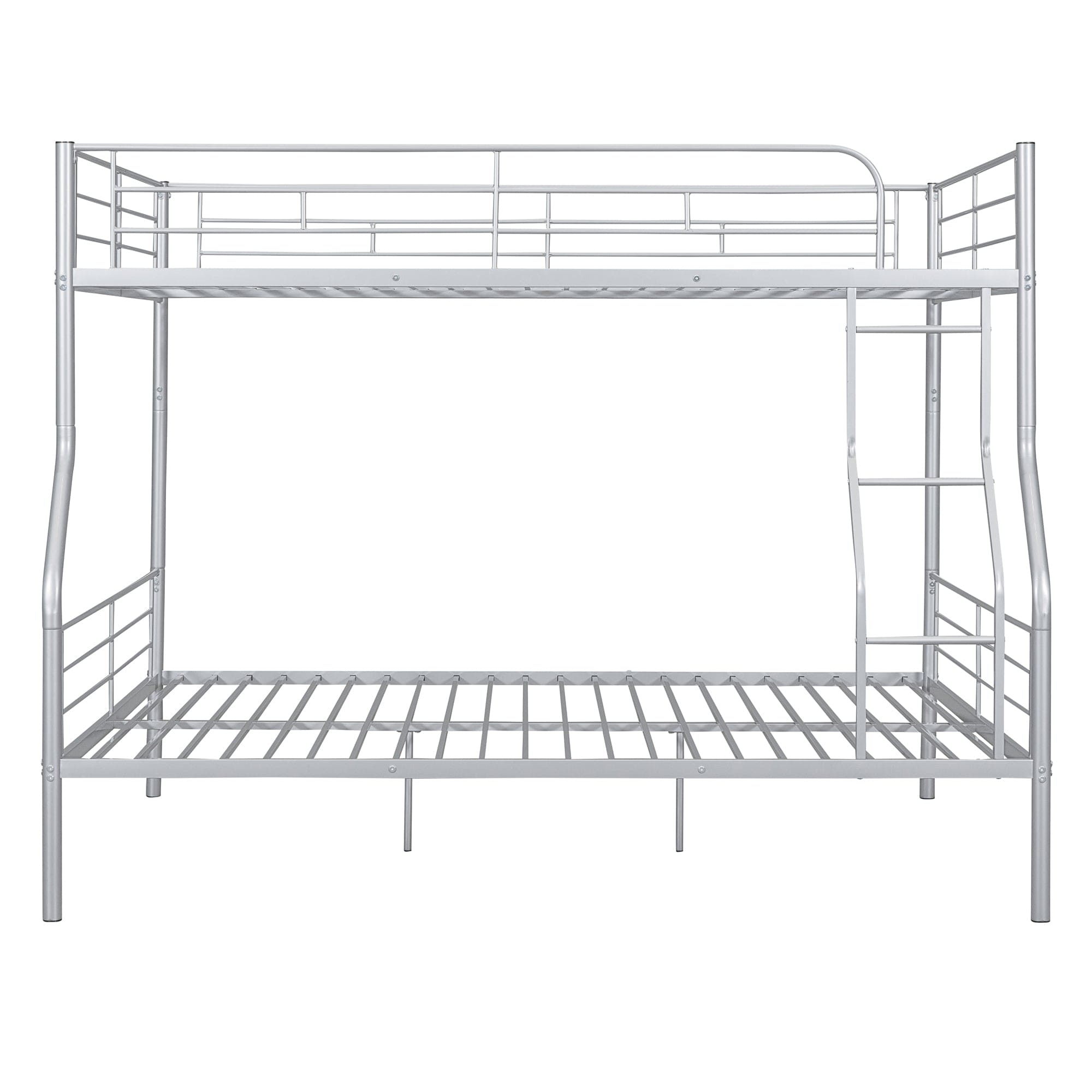 Full XL Over Queen Metal Bunk Bed, Sliver