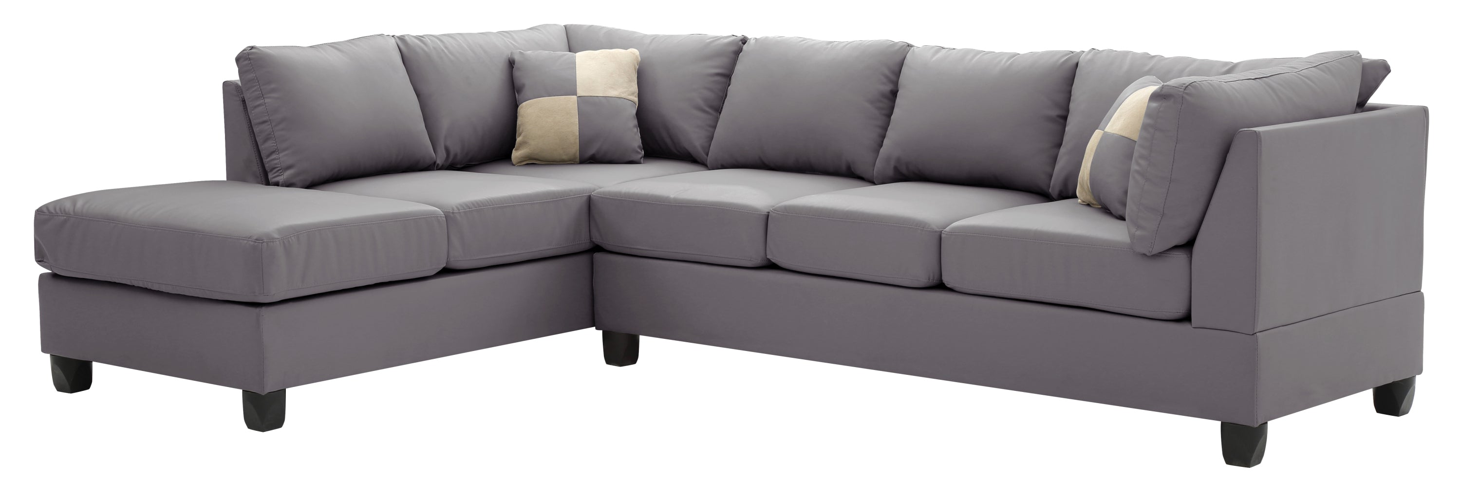 Glory Furniture Malone G642B-SC Sectional ( 3 Boxes) , GRAY