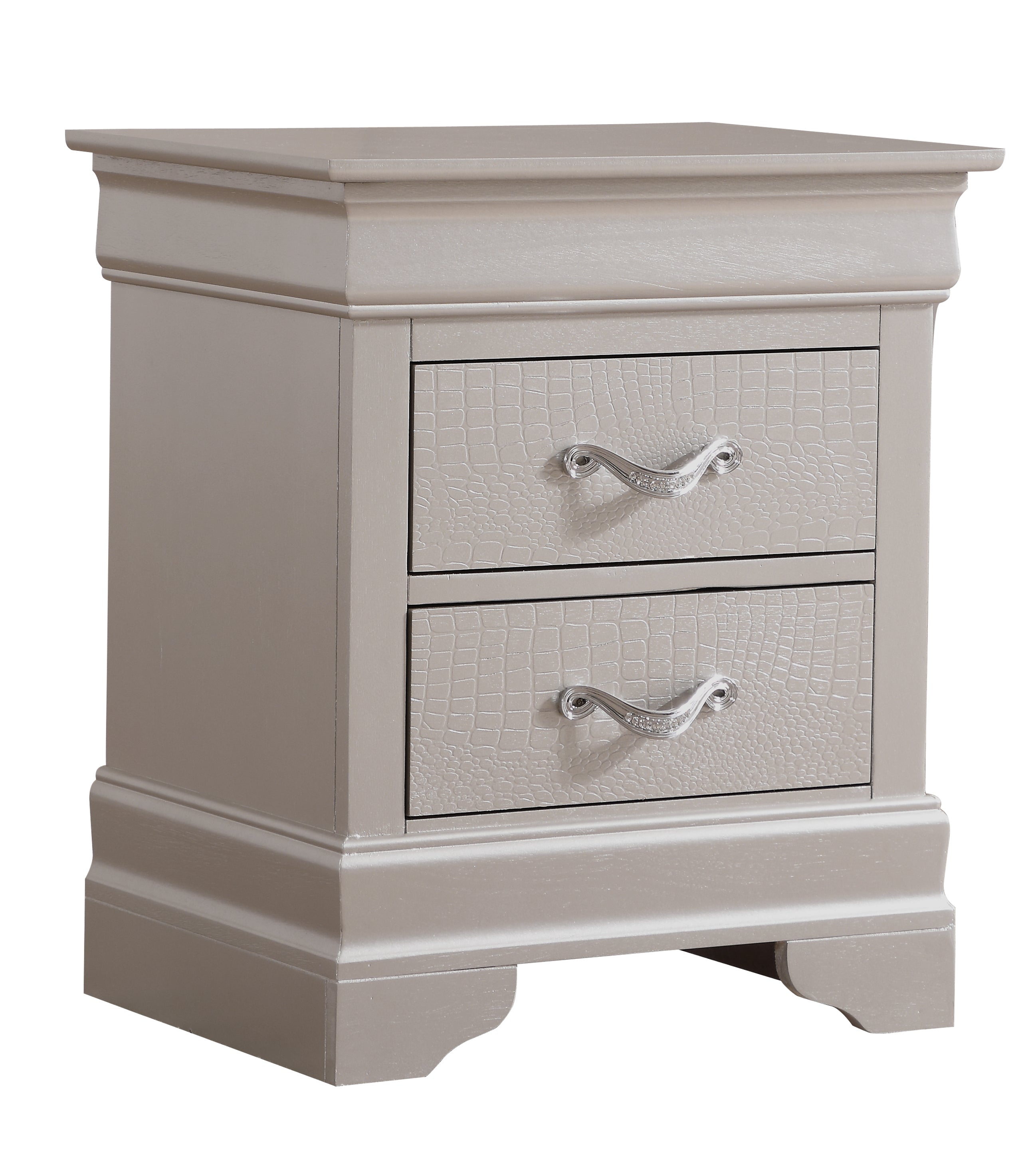 Glory Furniture Lorana G6500-N Nightstand , Silver Champagne