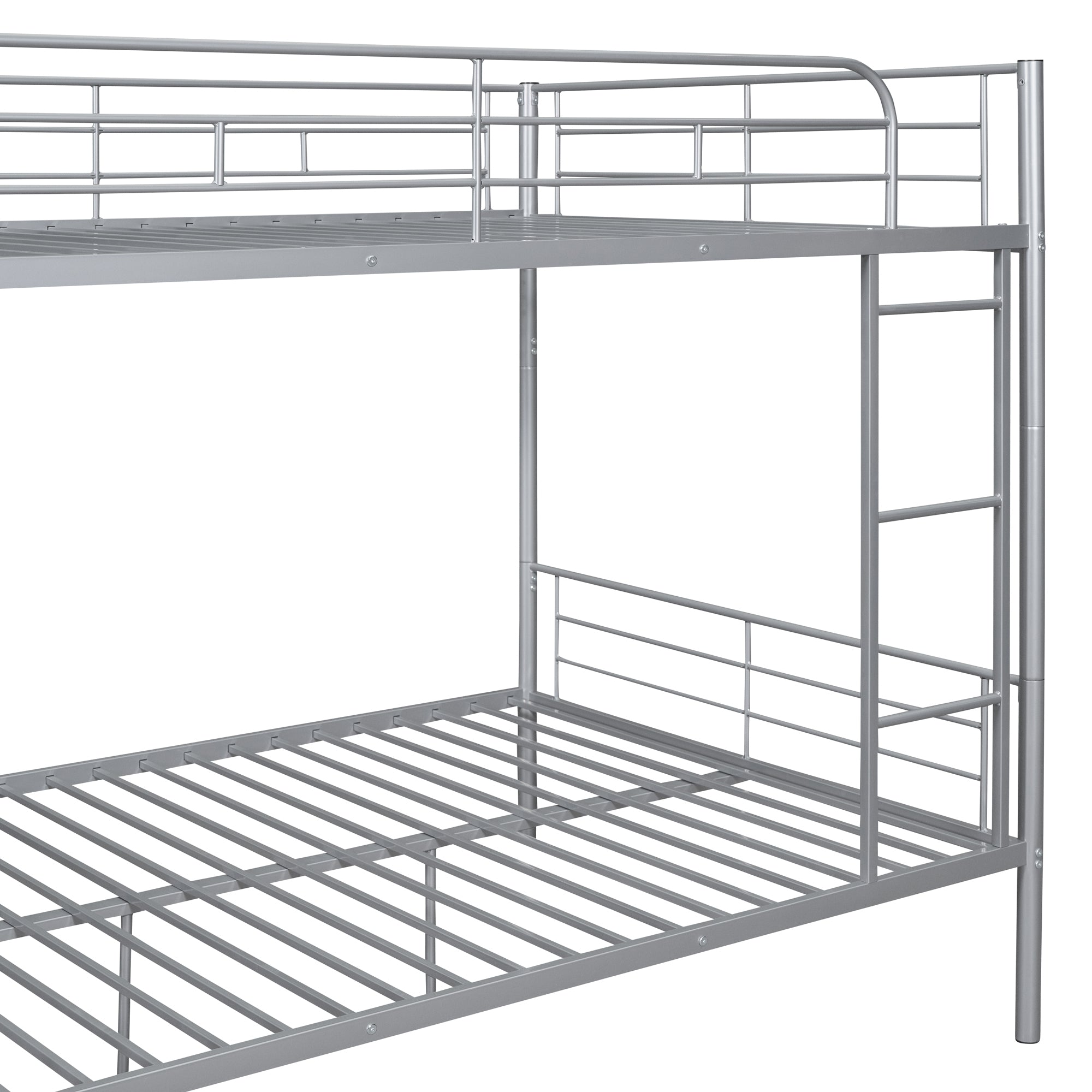 Full Over Full Metal Bunk Bed, Sliver