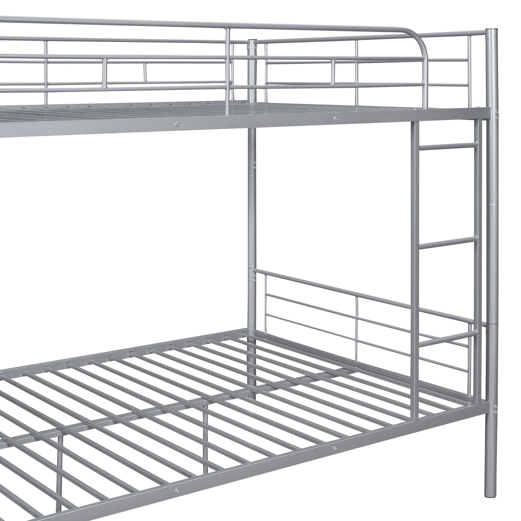 Full Over Full Metal Bunk Bed, Sliver