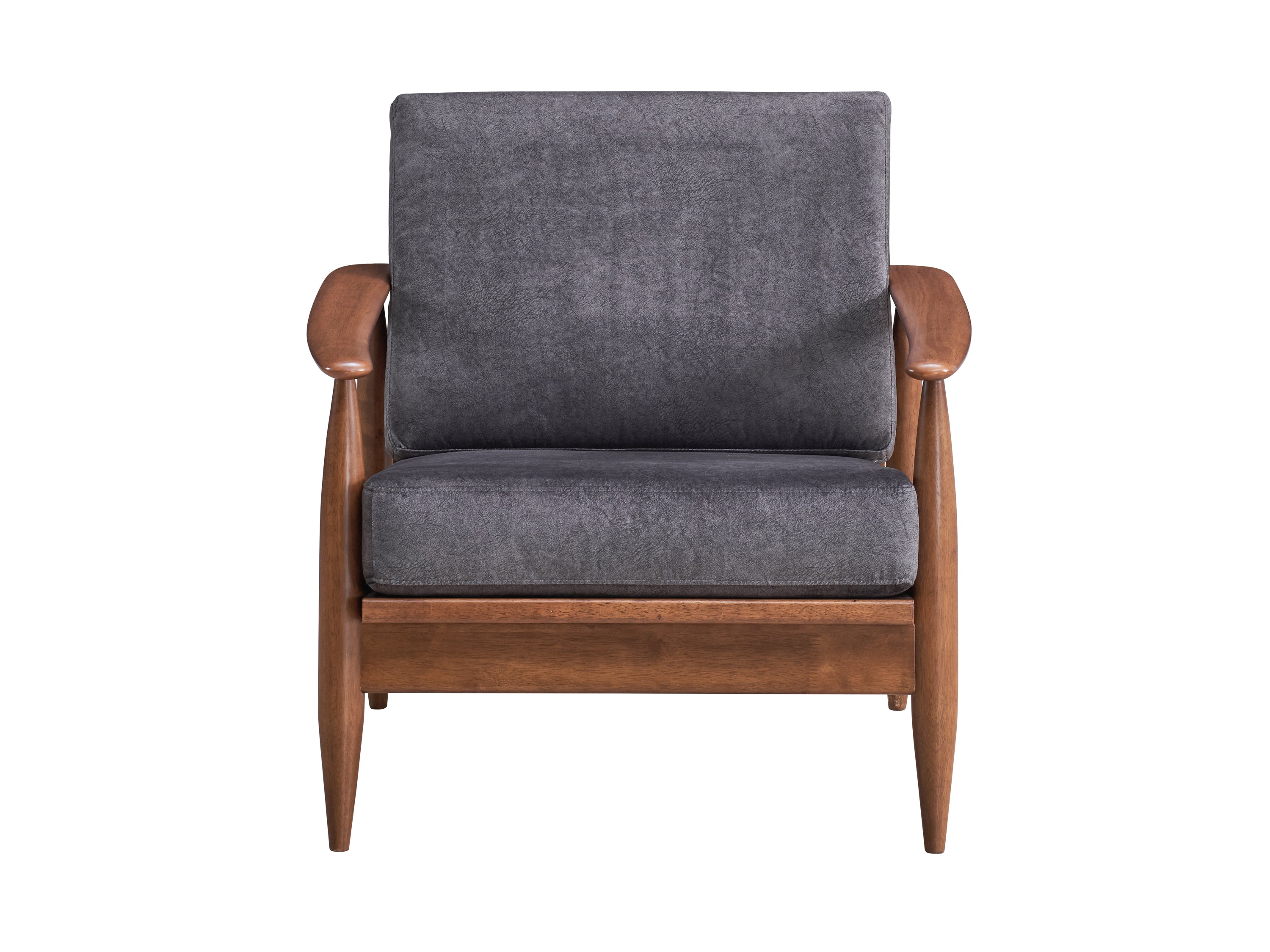 ACME Alisa Accent Chair, Charcoal Fabric & Brown Finish AC02377