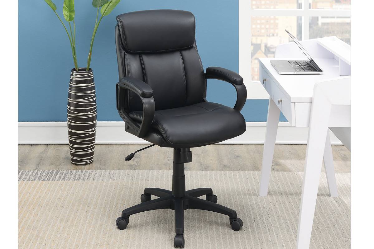 Classic Look Extra Padded Cushioned Relax 1pc Office Chair Home Work Relax Black Color