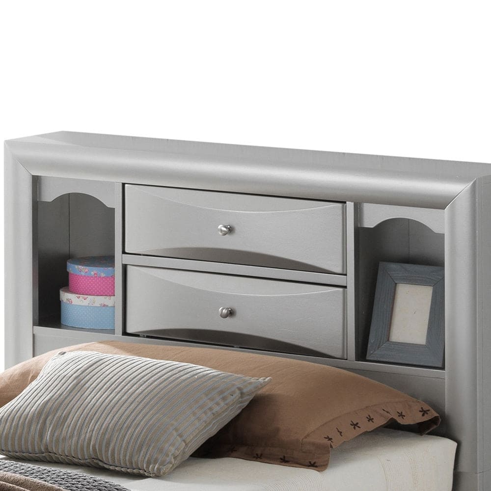 Glory Furniture Marilla G1503G-TSB3 Twin Storage Bed , Silver Champagne